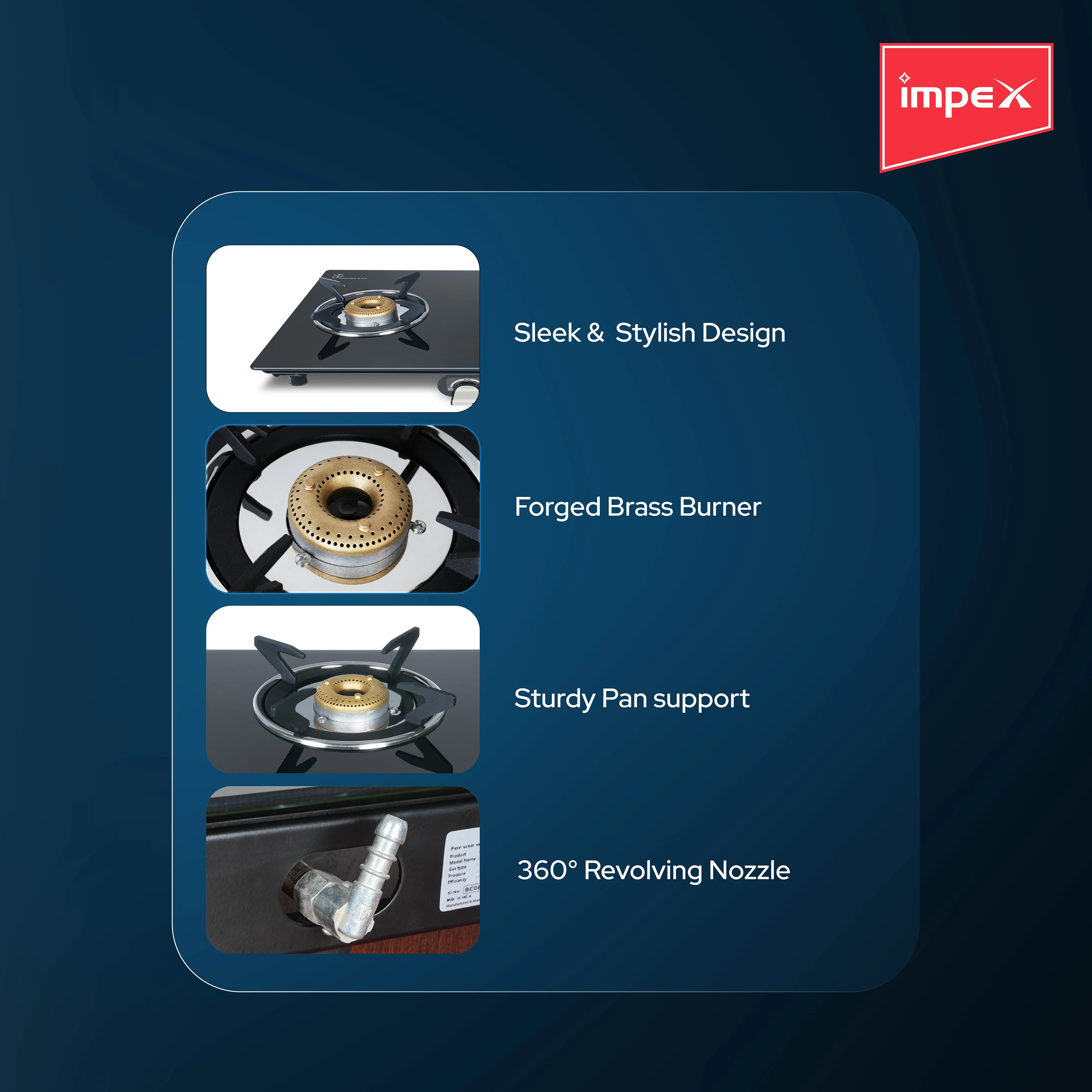 2 Burner Premium Frameless Gas Stove+ 26cm Tawa+ 20cm Appachatty - Image 4