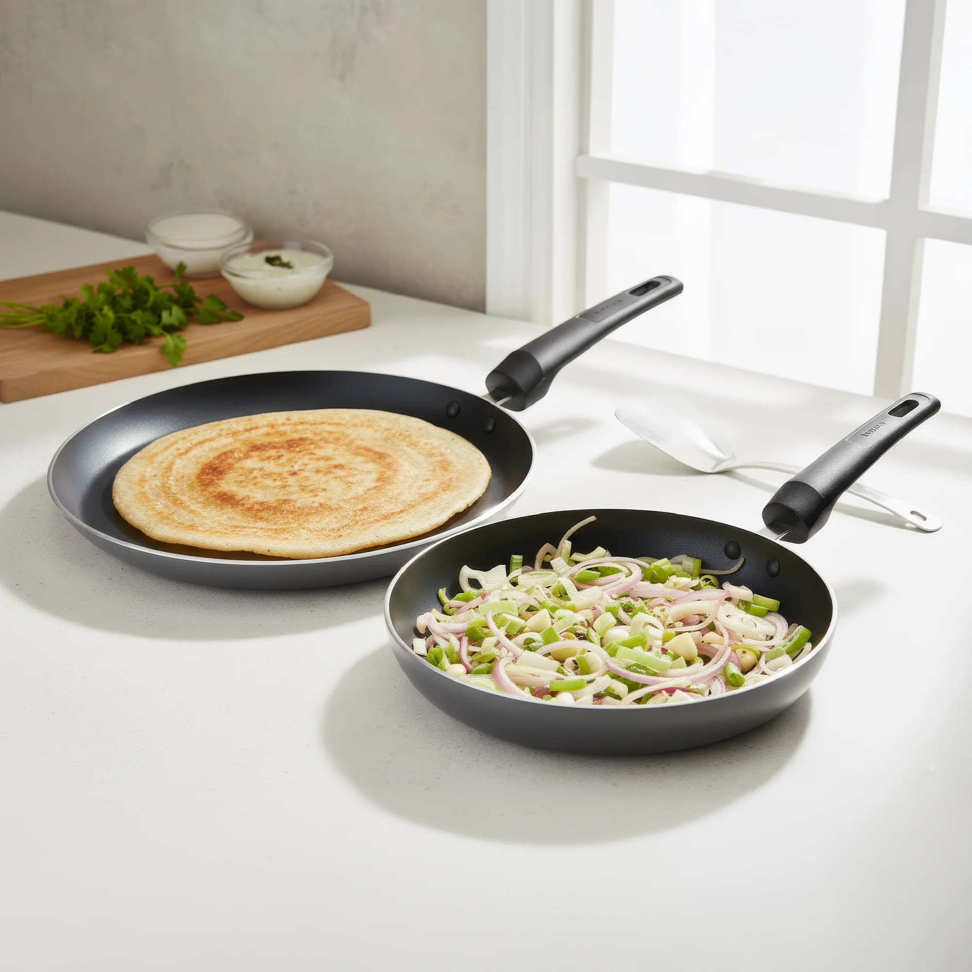 3L Pressure Cooker+ 8L Biriyani Pot+ 34cm Square Tawa+ 20cm Appachatty + 26cm Tawa and 24cm Fry Pan - Image 6