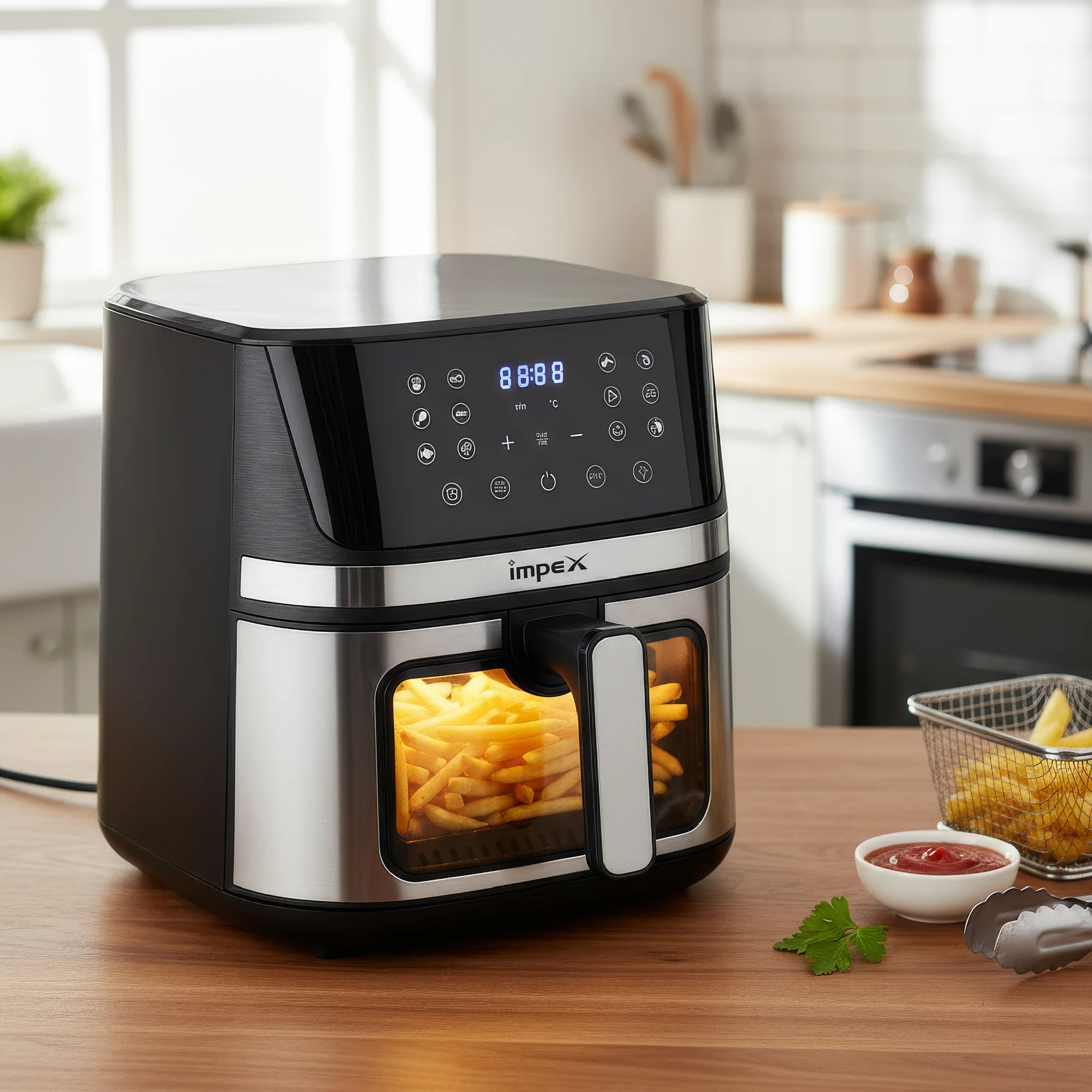 Impex Healthy Lifestyle & Serving Combo – Smart Fry 6.5L Digital Air Fryer & Cassy Stainless Steel Hot Pot - Image 2