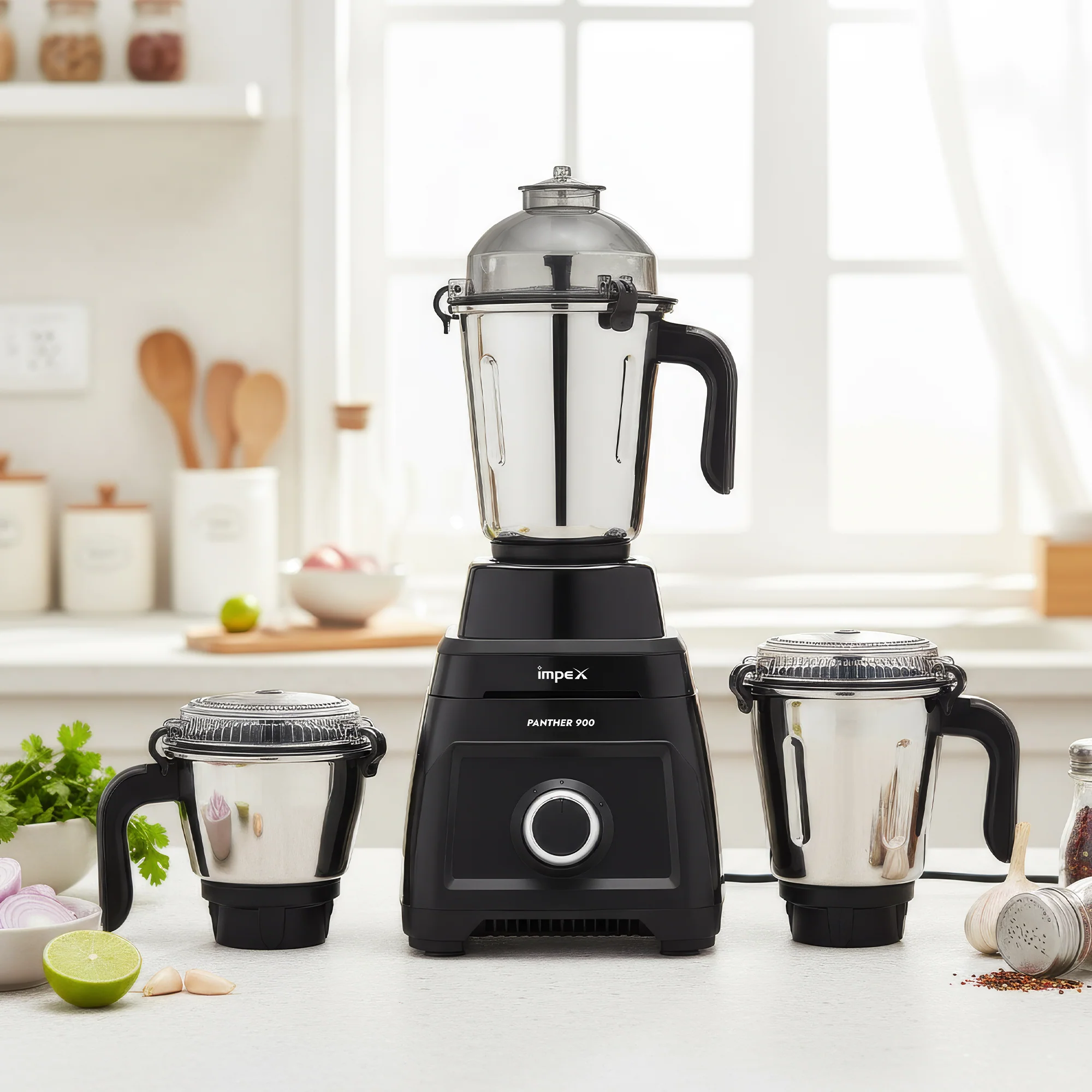 900 W 3 Jar Mixer Grinder+ 1.5 L Electric Kettle - Image 3