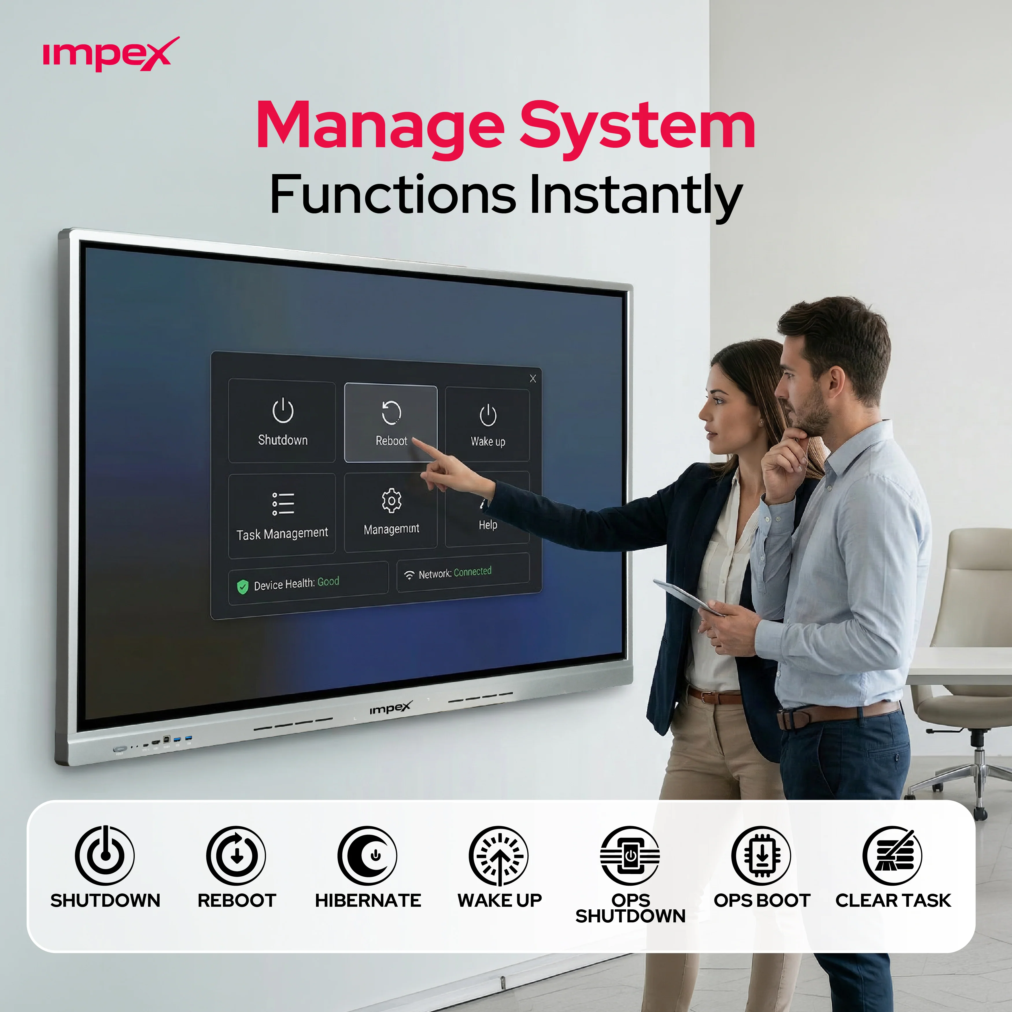 IMPEX xLearn AI 75” Interactive Flat Panel Display | 4K UHD | Android 14 (EDLA Certified) | 20/40 Multi-Touch | AI Whiteboard | Edu AI Learning App - Image 11