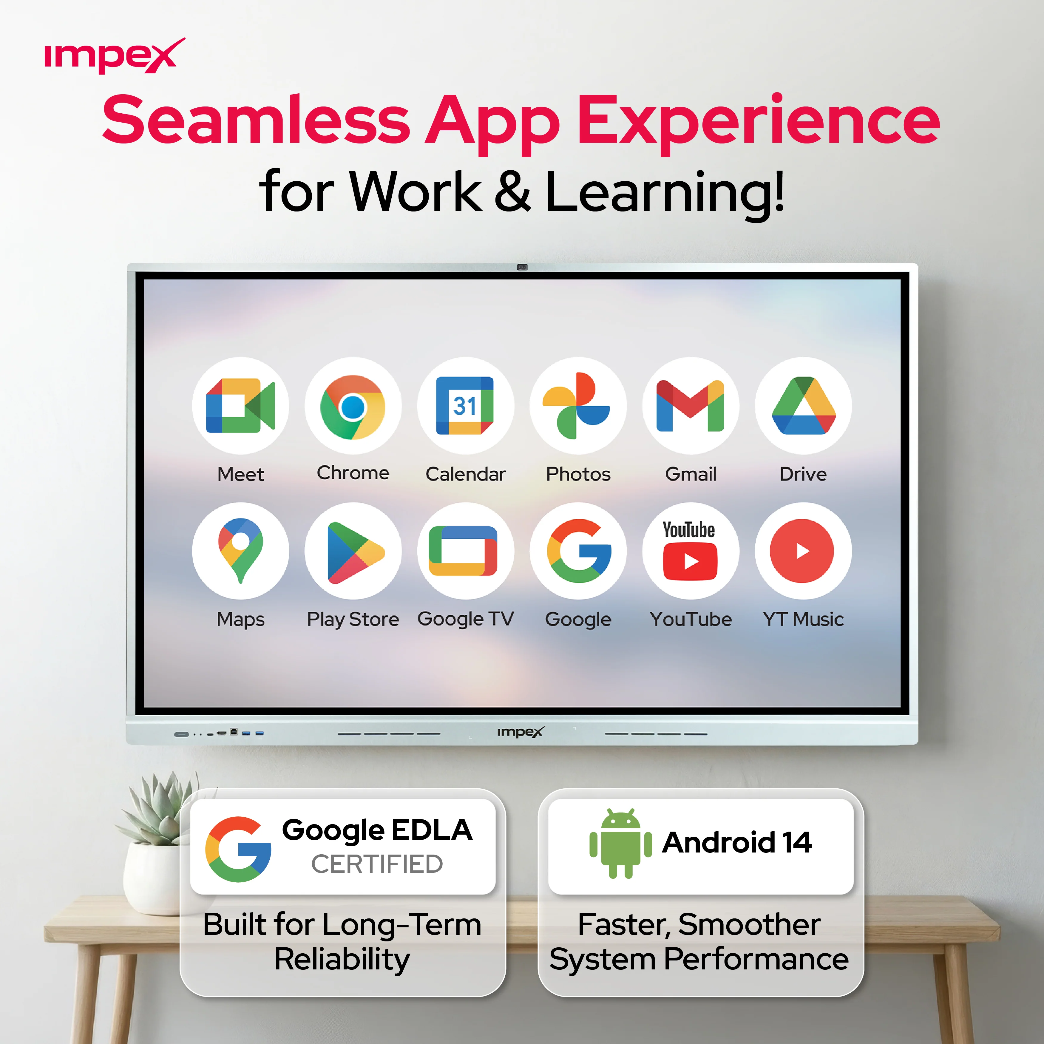 IMPEX xMeet AI 75ā Interactive Flat Panel Display | 4K UHD | Android 14 (EDLA Certified) | 20/40 Multi-Touch | 48MP Camera | 8-Mic Array | AI Whiteboard - Image 8