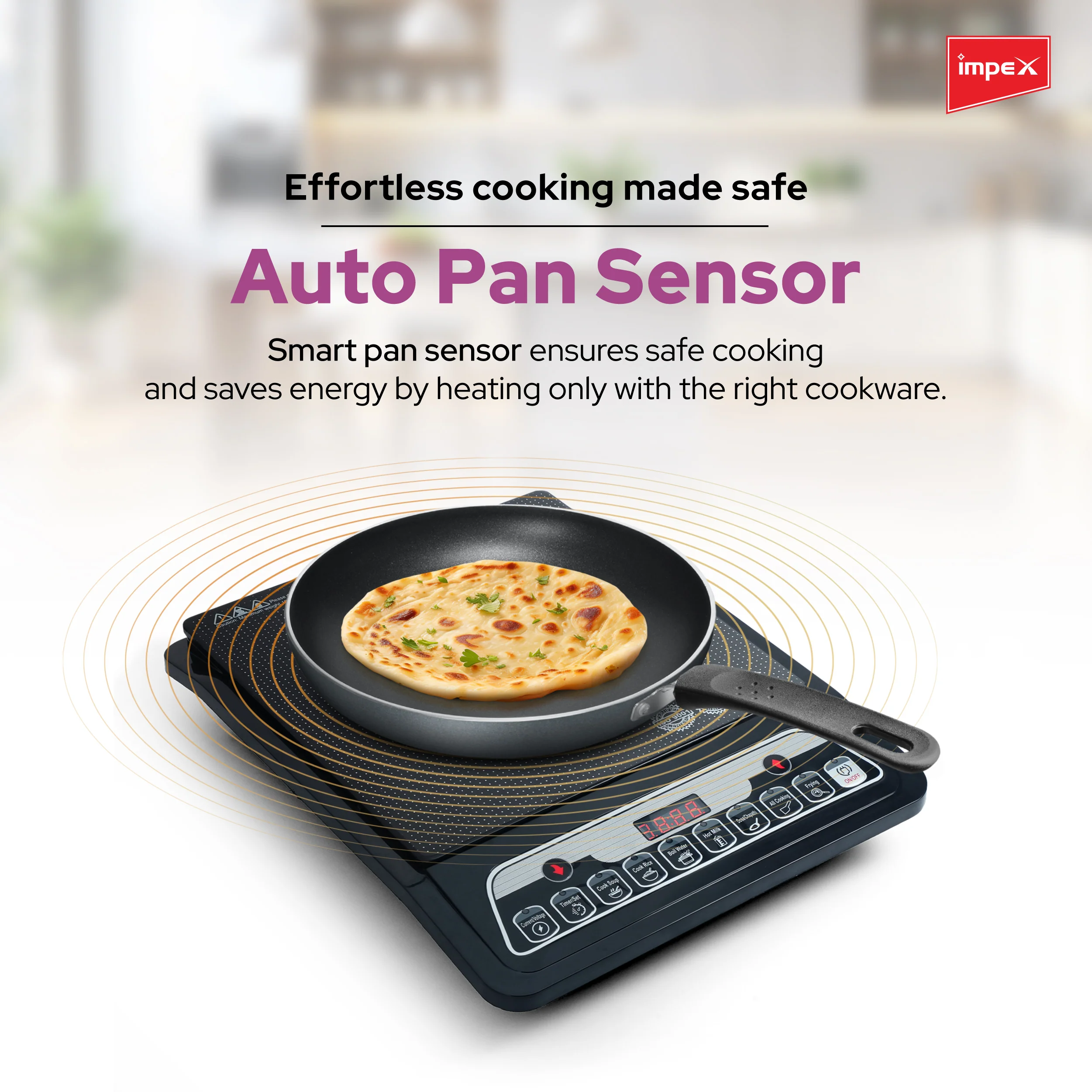 Impex OMEGA L1 TX180 Induction Cooker with 1800W Power | 6 Cooking Modes, LED Display & Timer - Image 4