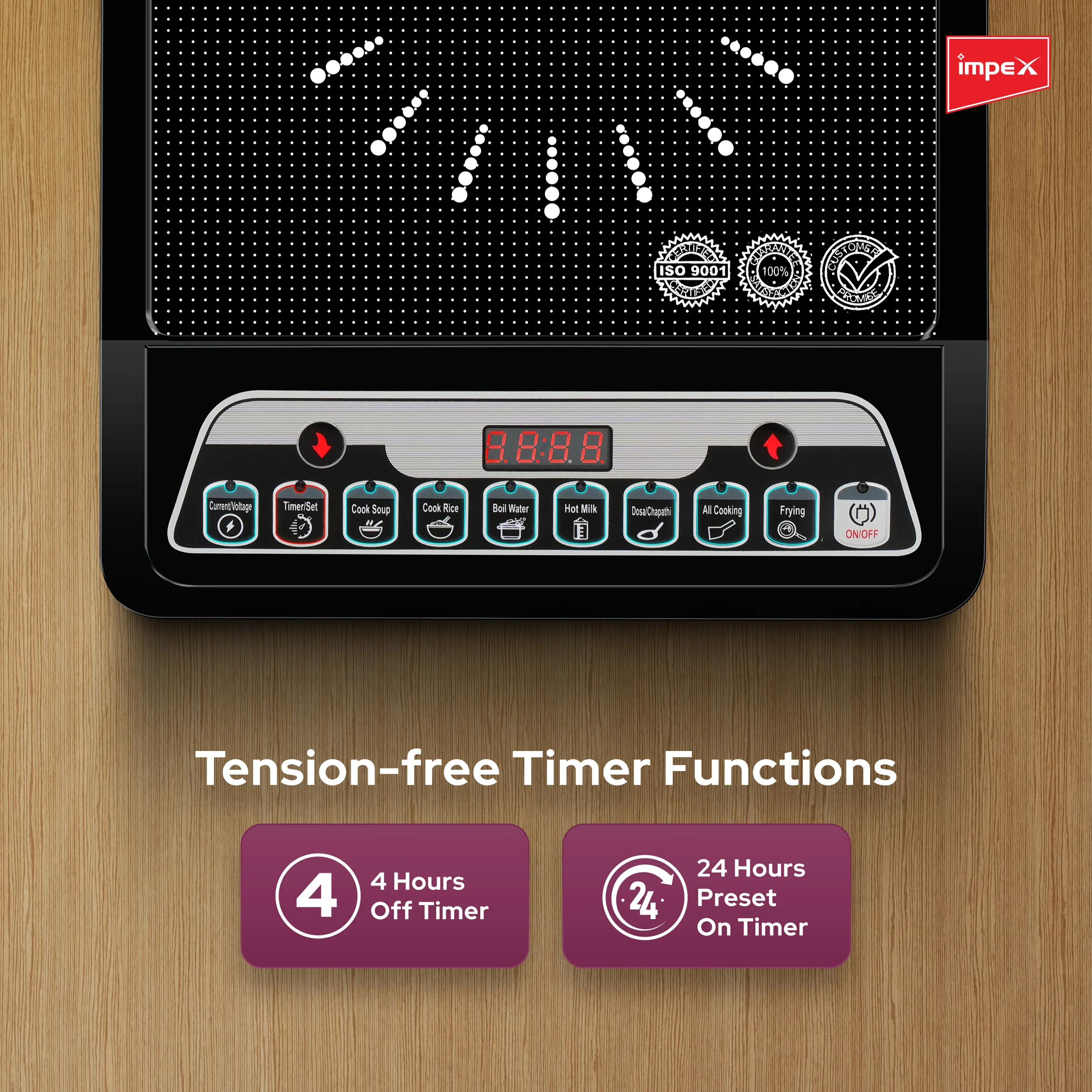 Impex OMEGA L1 TX180 Induction Cooker with 1800W Power | 6 Cooking Modes, LED Display & Timer - Image 6