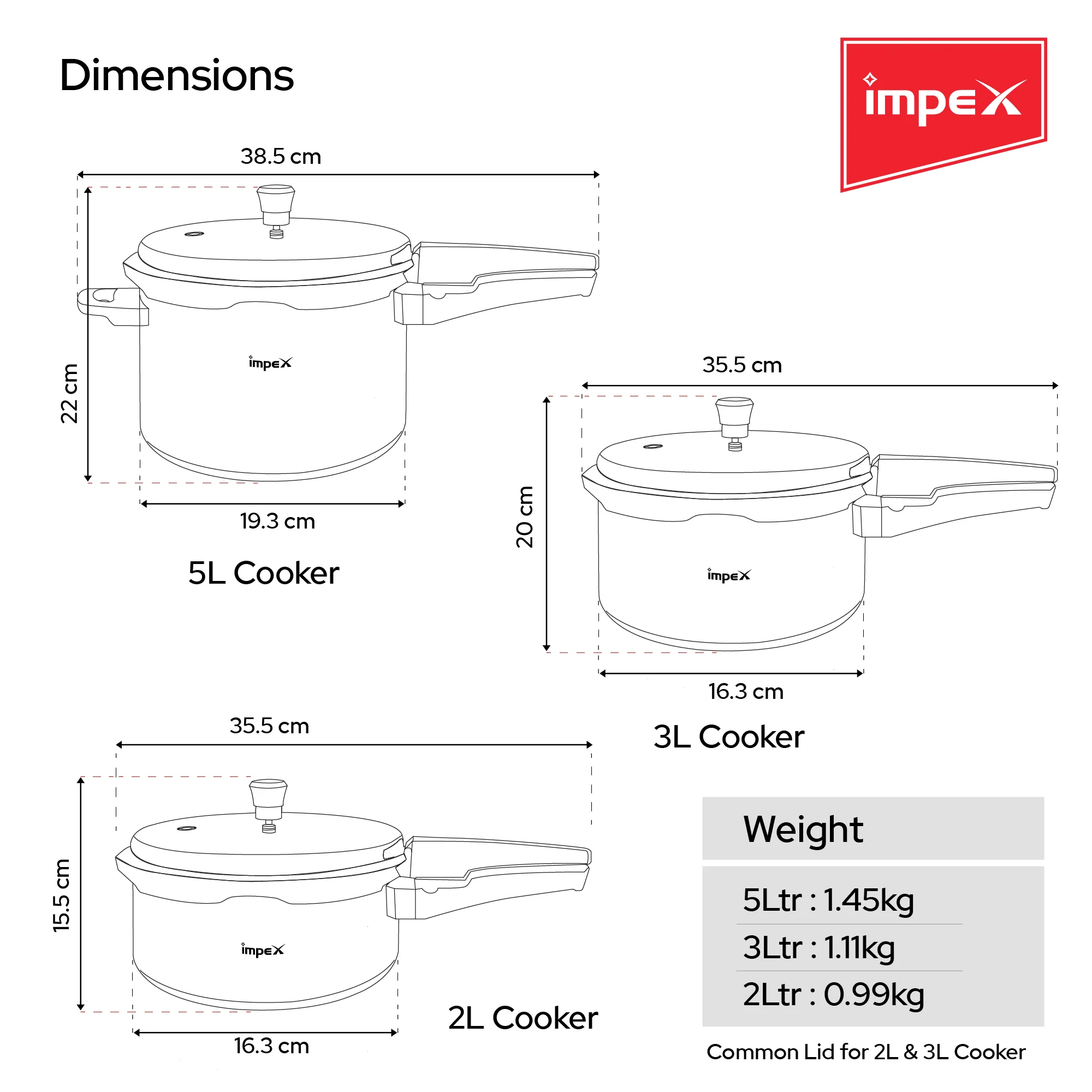 Migo Induction Base Combo 2 L, 3 L, 5 L Aluminium Pressure Cooker(Pack of 3) - Image 10