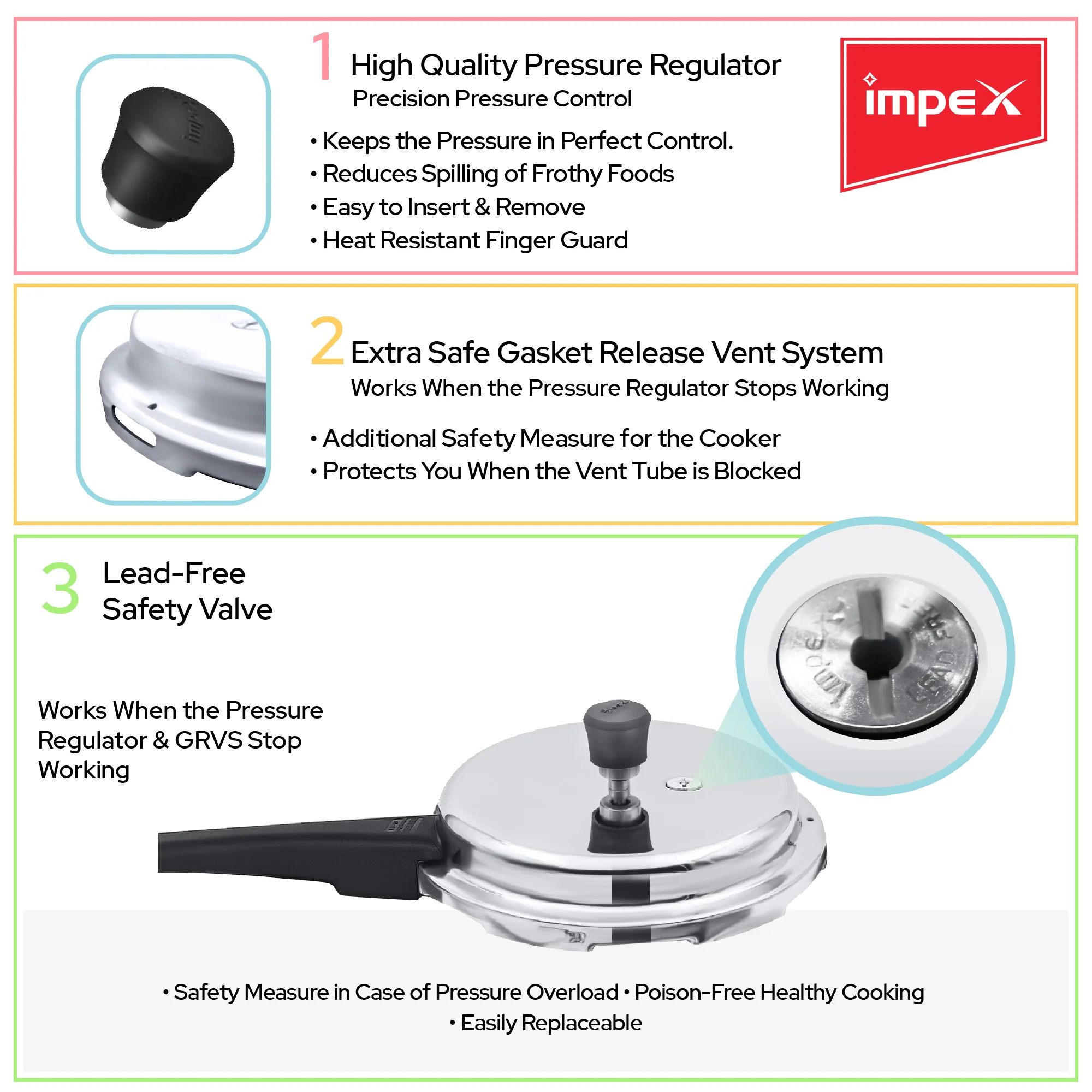 Migo Induction Base Combo 2 L, 3 L, 5 L Aluminium Pressure Cooker(Pack of 3) - Image 5