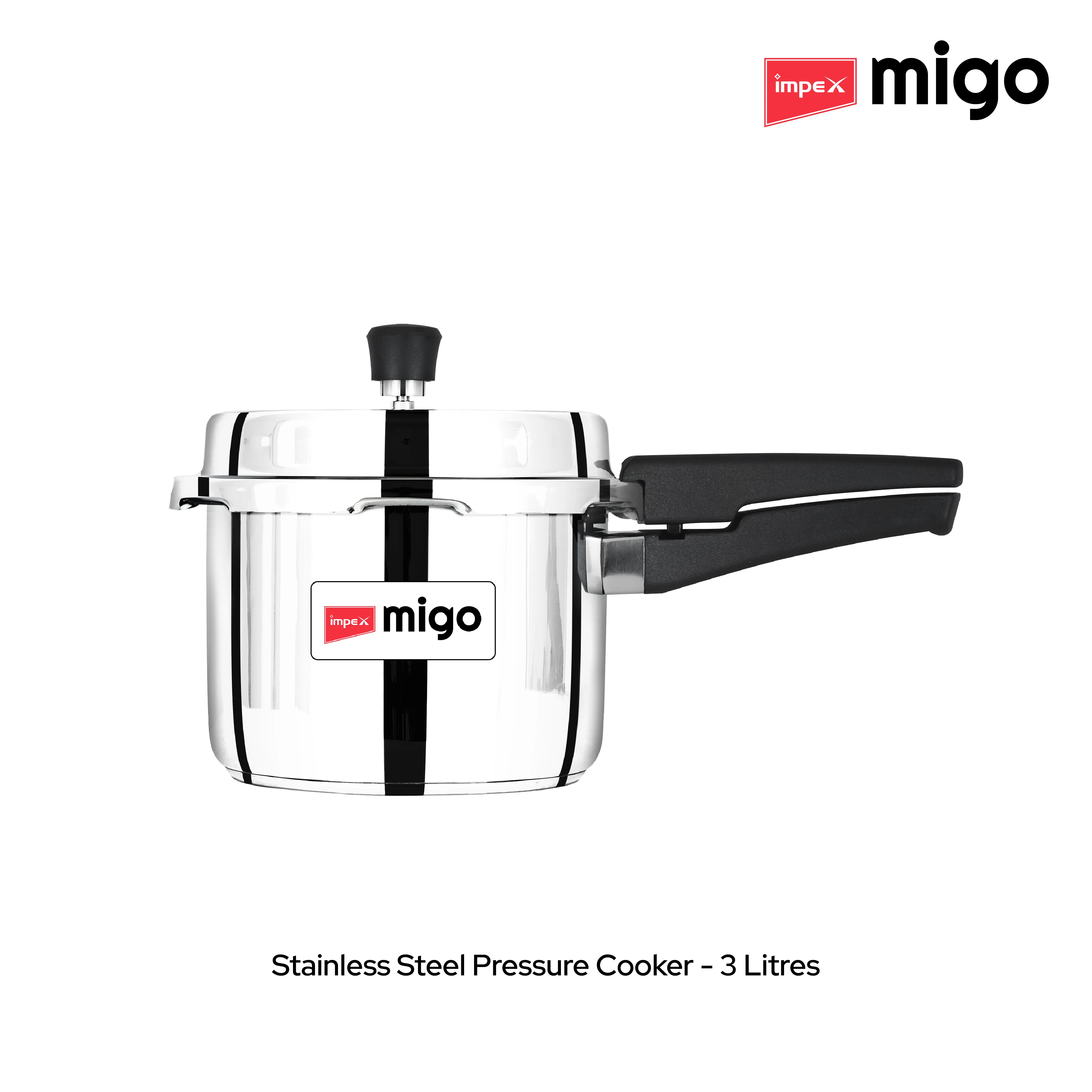 Migo Stainless Steel Pressure Cooker Set (2L, 3L, 5L) | Induction Base Outer Lid Combo Pack of 3 | Sandwich Bottom, Gas & Induction Compatible, Durable & Safe - Image 8