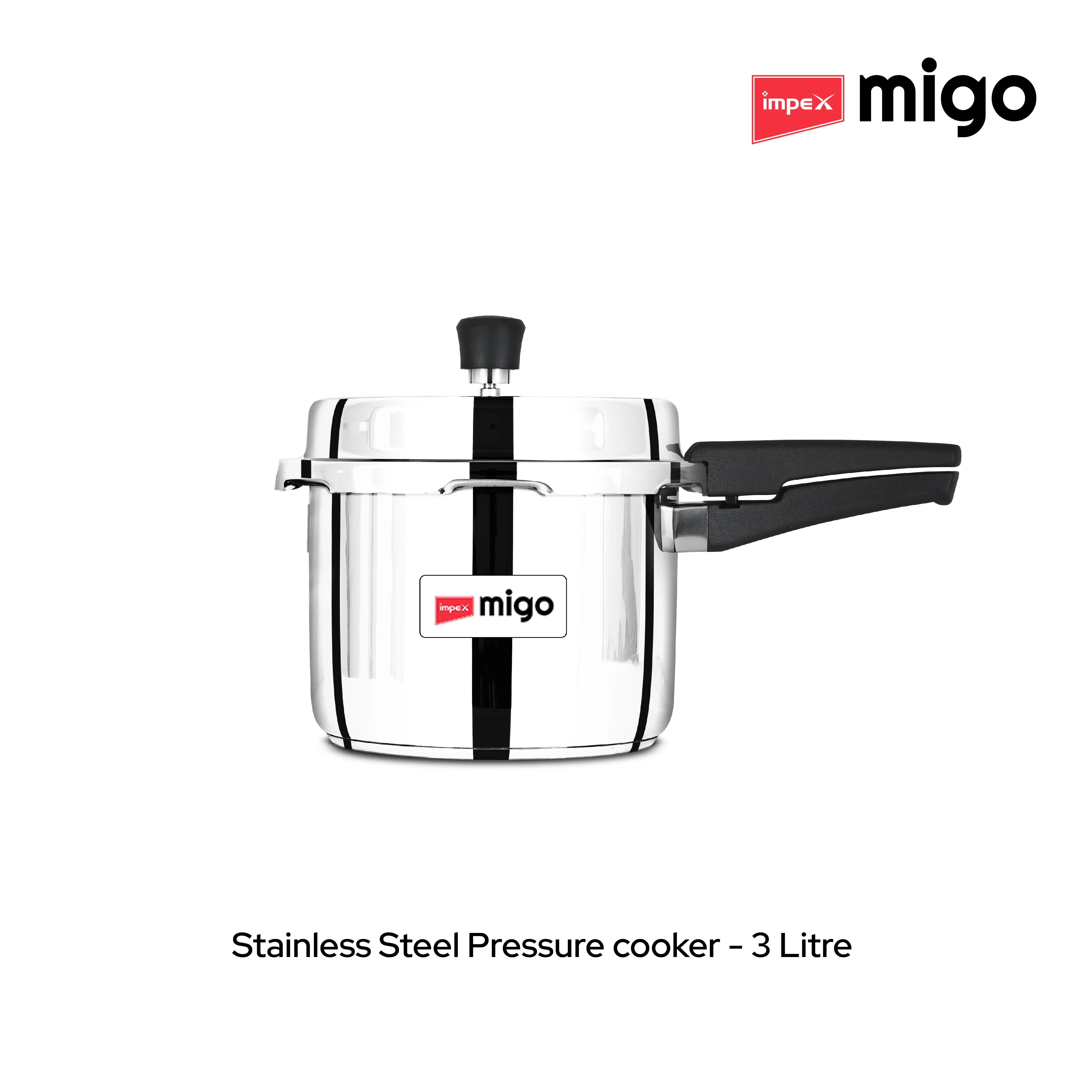 IMPEX Migo 3 Litre Stainless Steel Pressure Cooker | Induction Base Outer Lid Cooker, Silver | Sandwich Bottom, Gas & Induction Compatible, Durable & Safe - Image 7