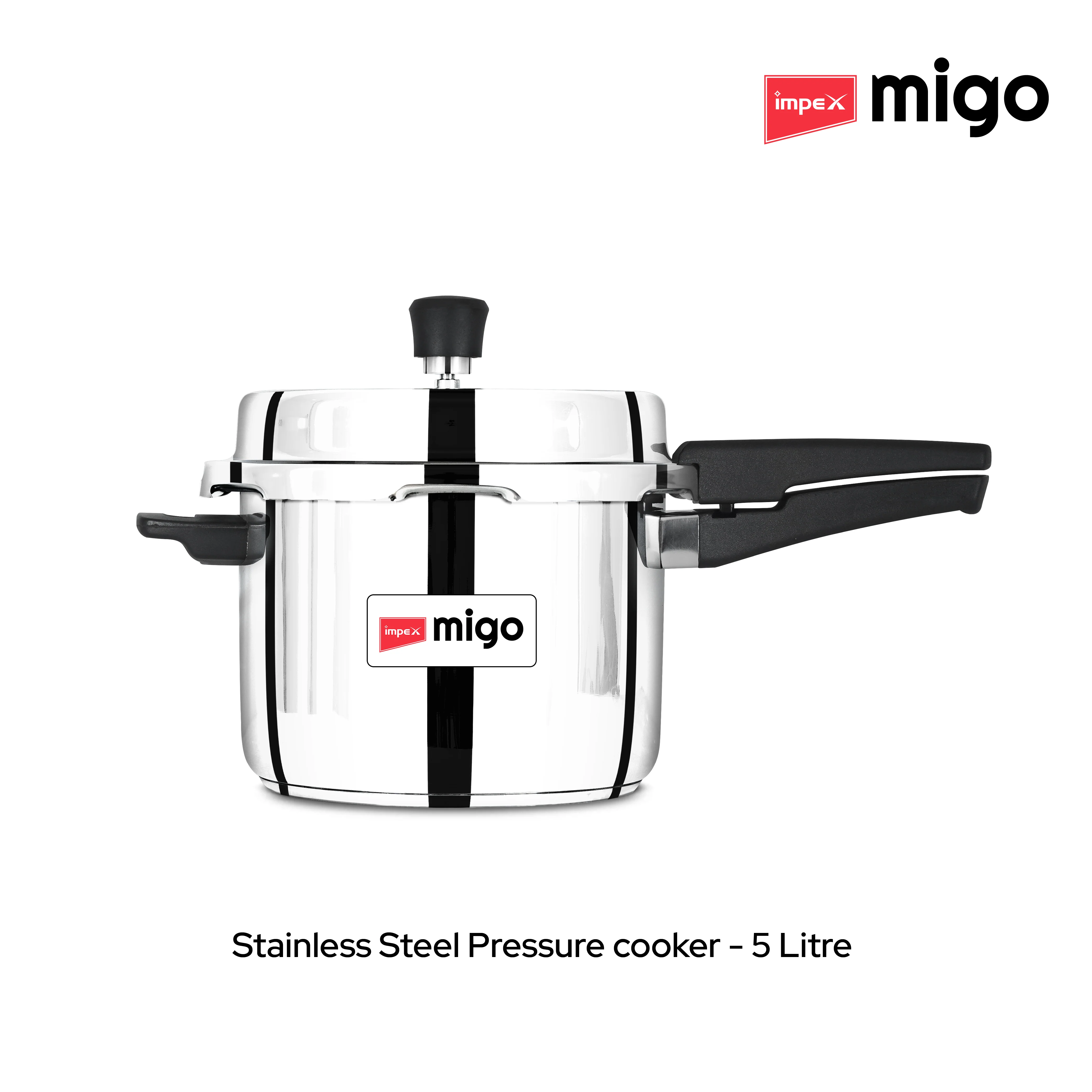 IMPEX Migo 5 Litre Stainless Steel Pressure Cooker | Induction Base Outer Lid Cooker, Silver | Sandwich Bottom, Gas & Induction Compatible, Durable & Safe - Image 7
