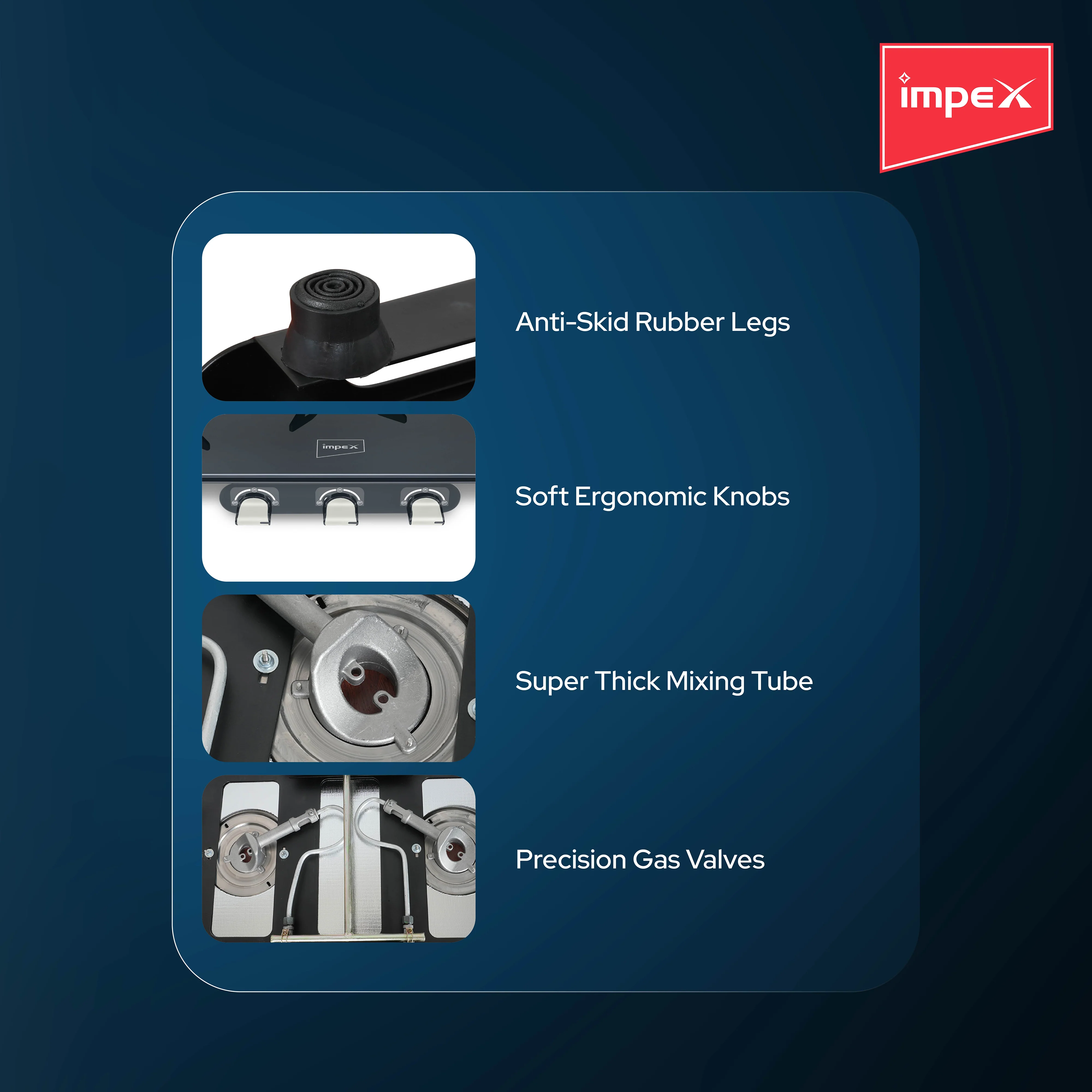 Impex AIRA 3B Frameless Glass top Gas Stove - Image 3