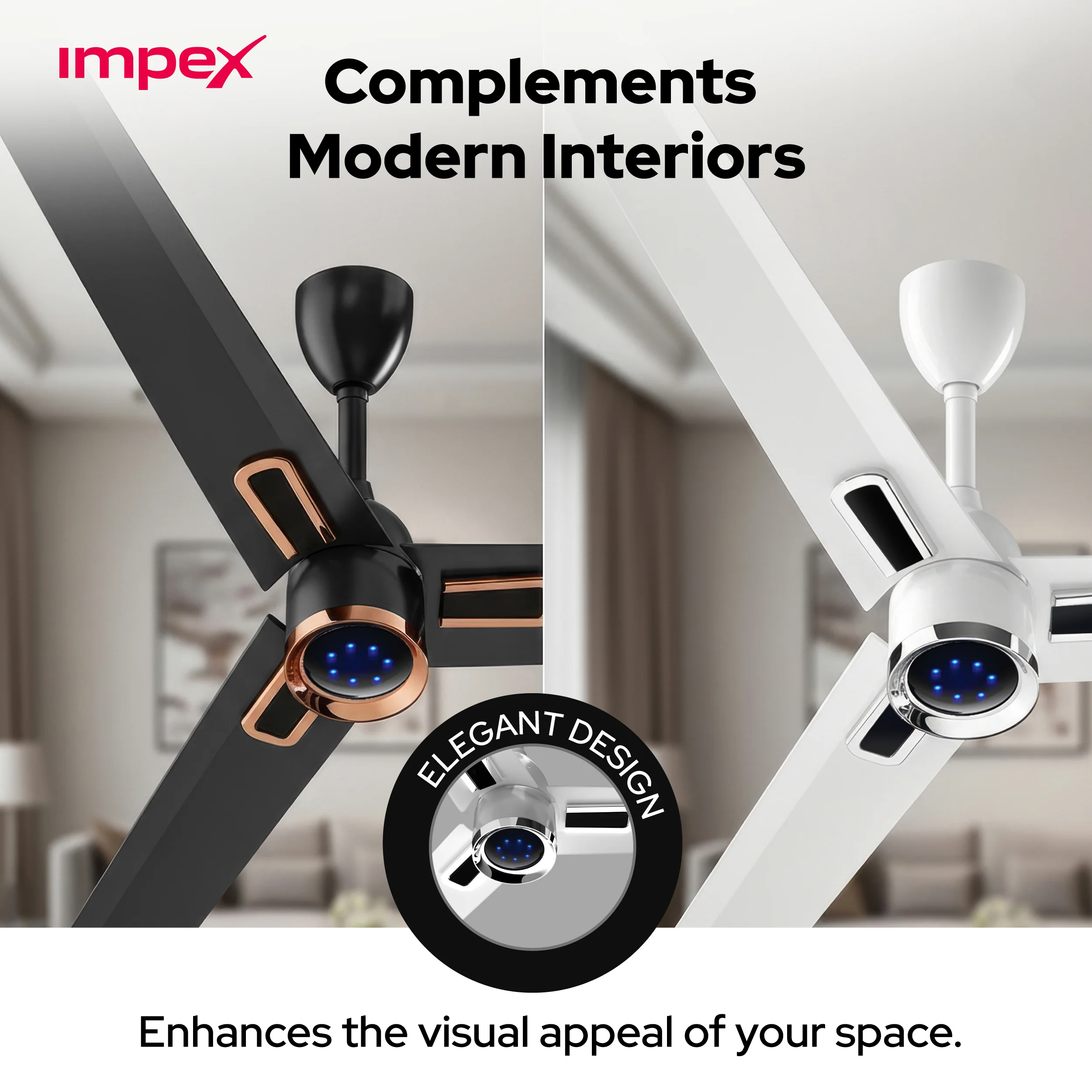 Impex ATOM GLOW WHITE 1200 mm BLDC Ceiling Fan with Remote, 5-Star Rating and Smart Glow LED - Image 8