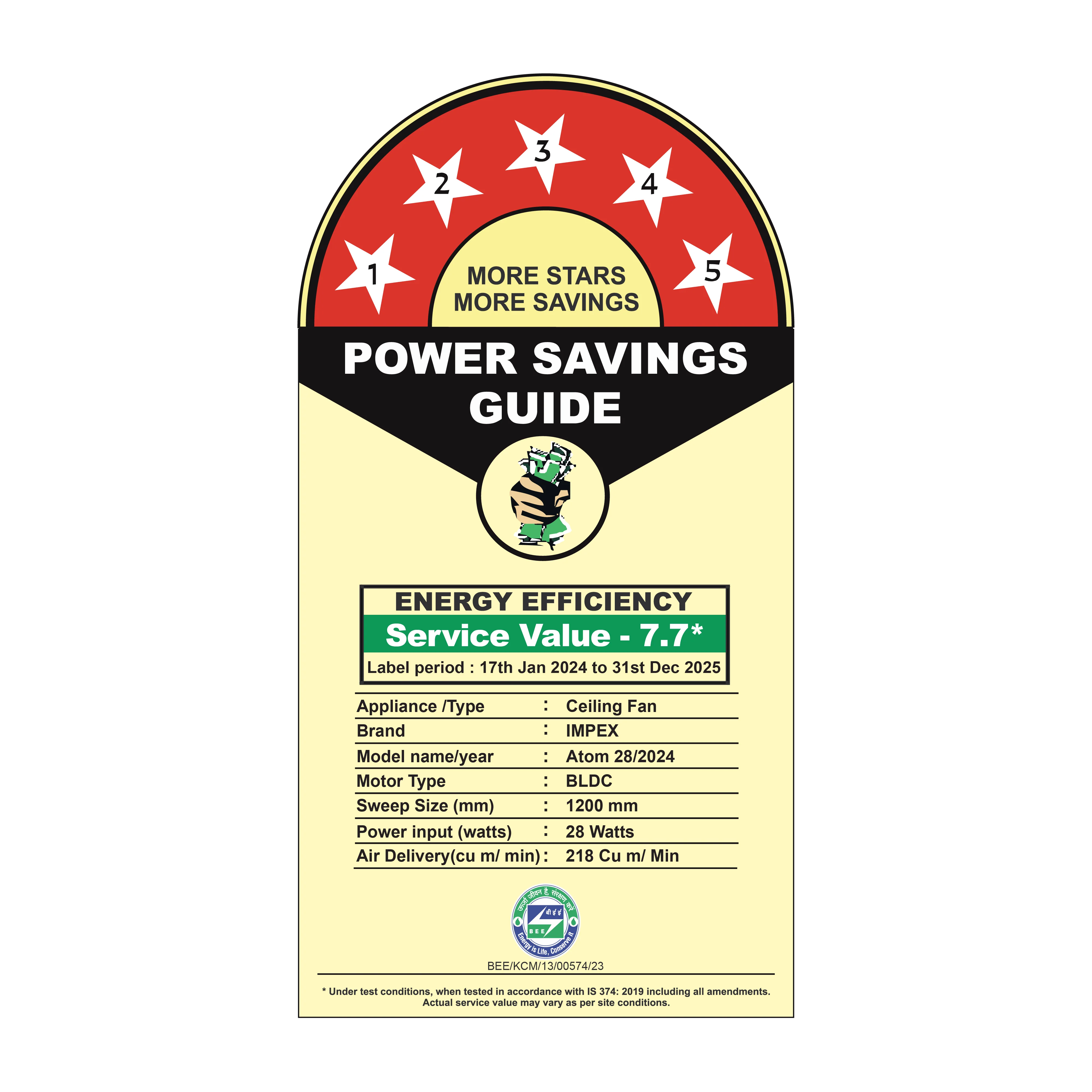 Impex 1200mm Ceiling Fan BLDC ATOM 28 PRIME R with Remote - 5 Star | 5 Year Warranty - Image 8
