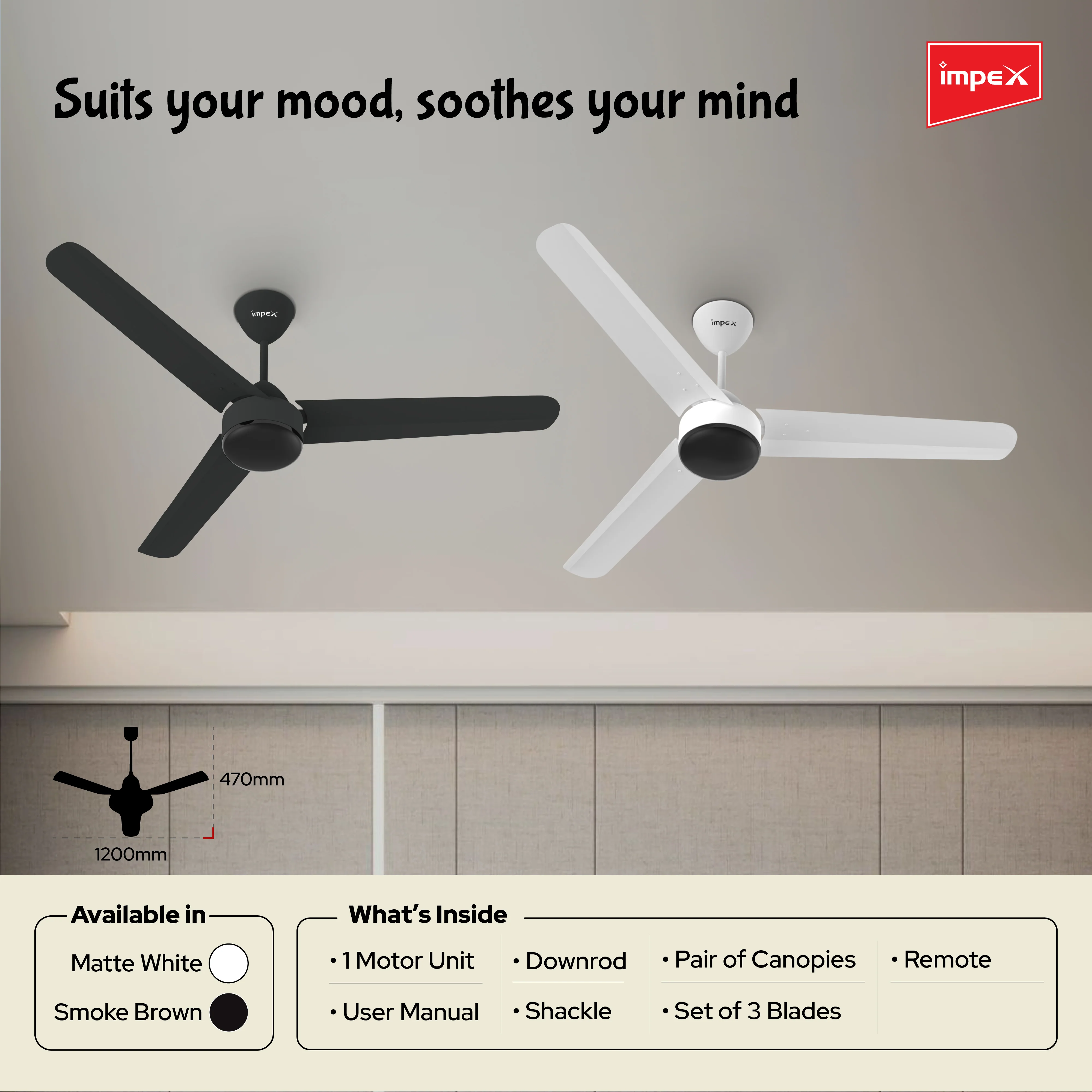 Impex BLDC Ceiling Fan ATOM 28 5 Star Rated Ceiling Fans for Home with Remote Control | Upto 65% Energy Saving High Speed Fan Having 5 Years Warranty (Matte White) - Image 4