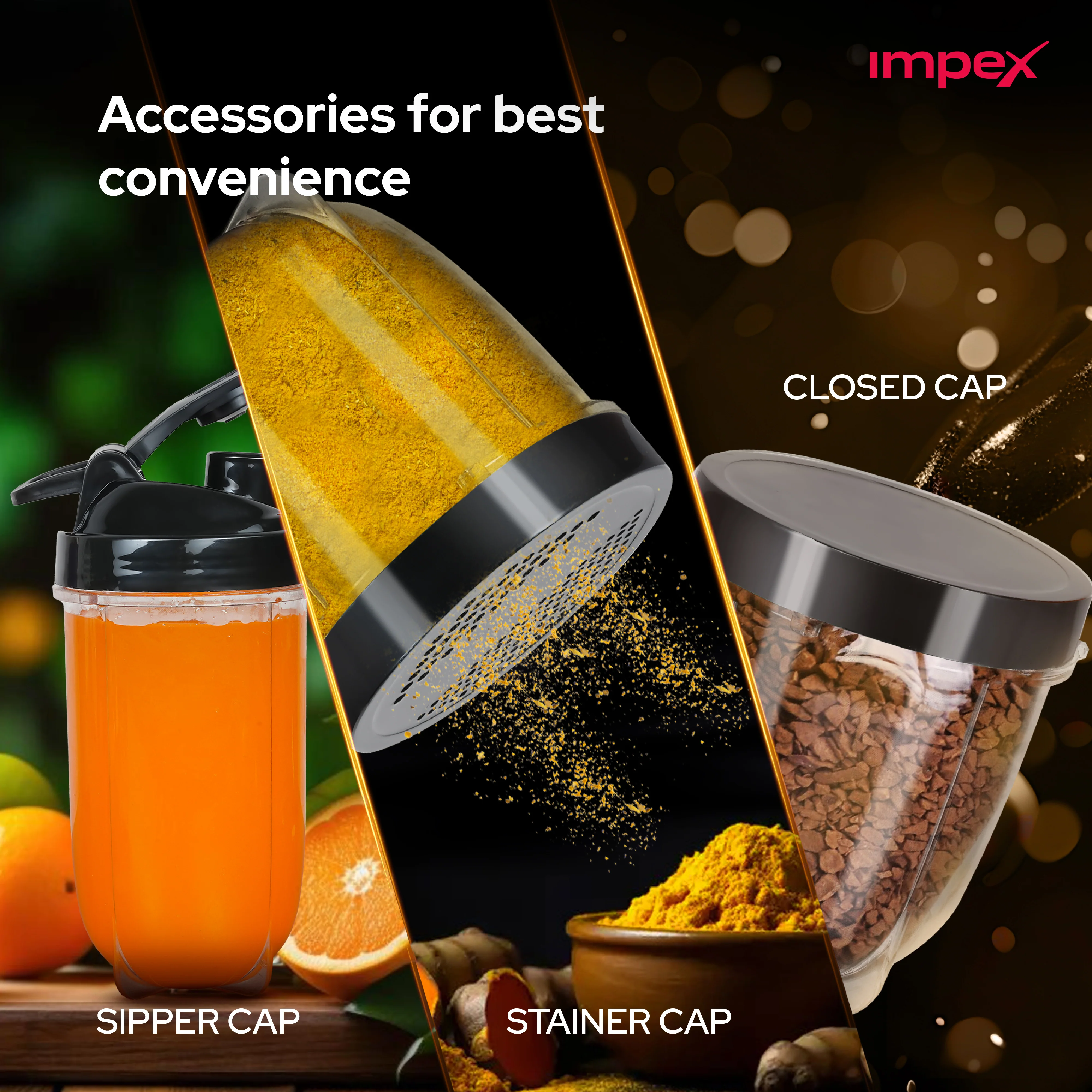 Impex EAZYMIXX 2J500 500W Blender | 22000 RPM | 100% Copper Motor | 2 Jars | 2 Year Warranty | Black - Image 3