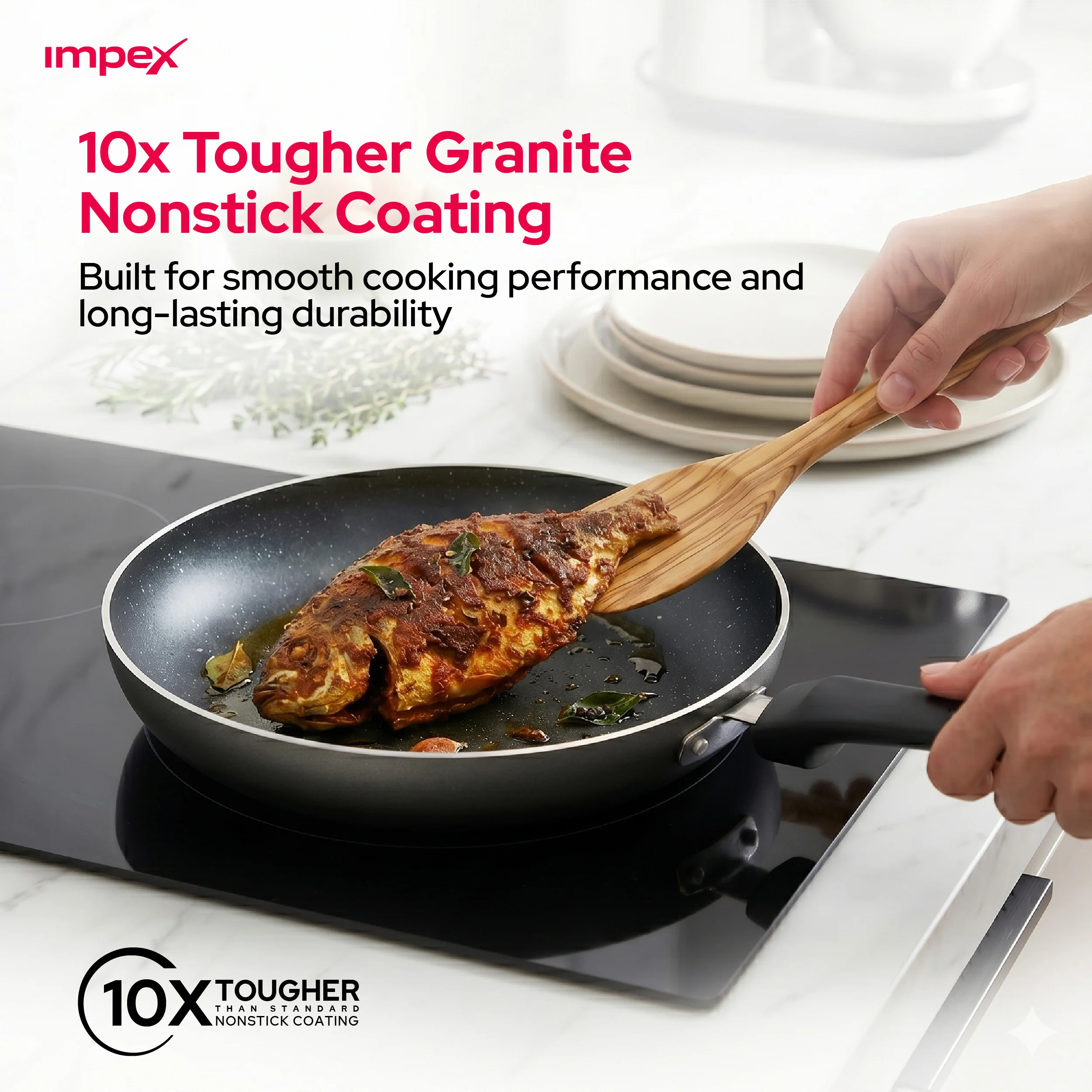 4 Piece Granite Cookware Set | Non Stick | PFOA Free | Easy Clean | Healthy Cooking - Image 4