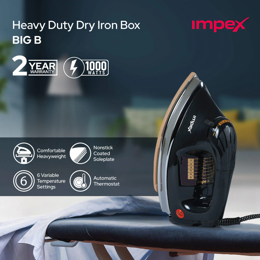 IMPEX Heavyweight Electric Iron Box (Big B) | 6 heating modes | Quick Heating | - Image 2