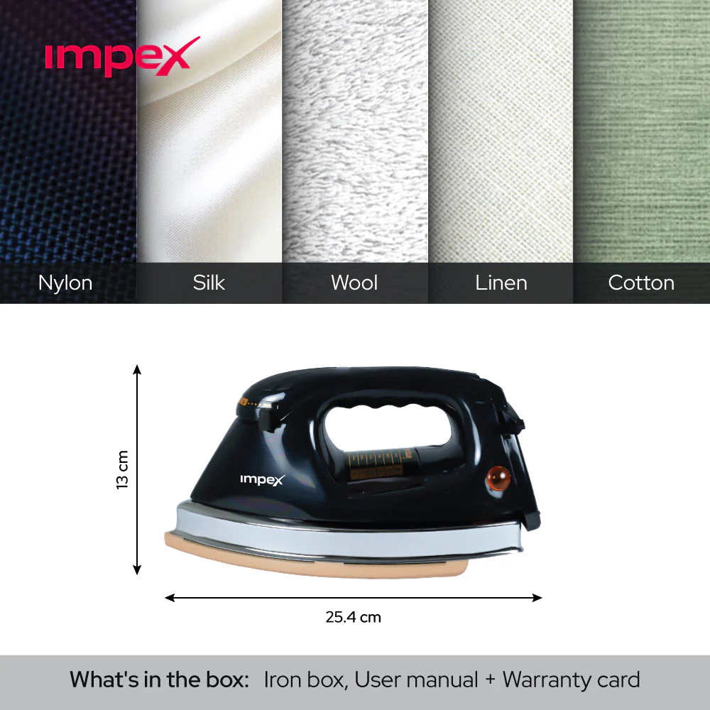 IMPEX Heavyweight Electric Iron Box (Big B) | 6 heating modes | Quick Heating | - Image 5