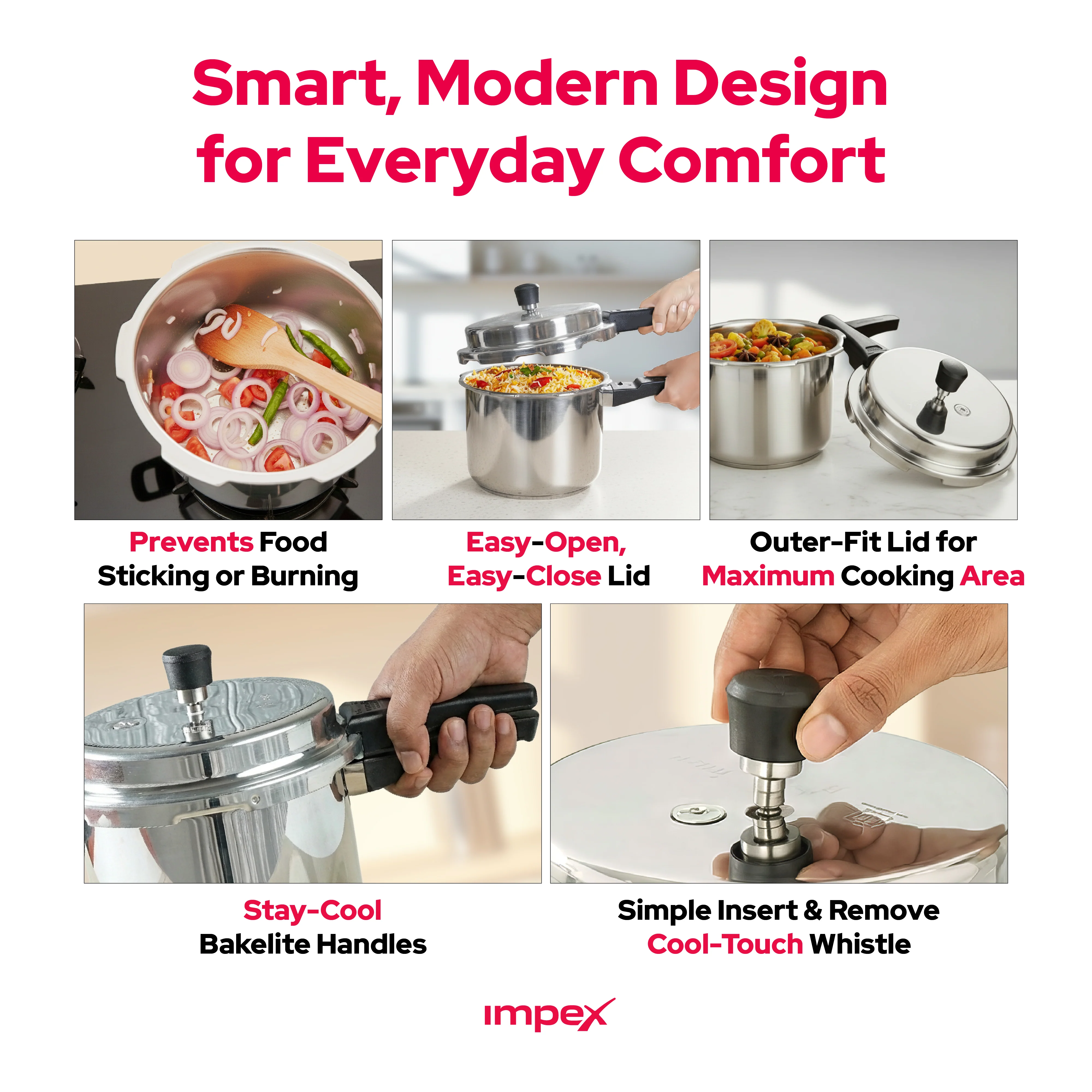 EP 3 Litre Tri-Ply Stainless Steel Pressure Cooker | Gas & Induction Compatible | Durable & Safe - Image 10