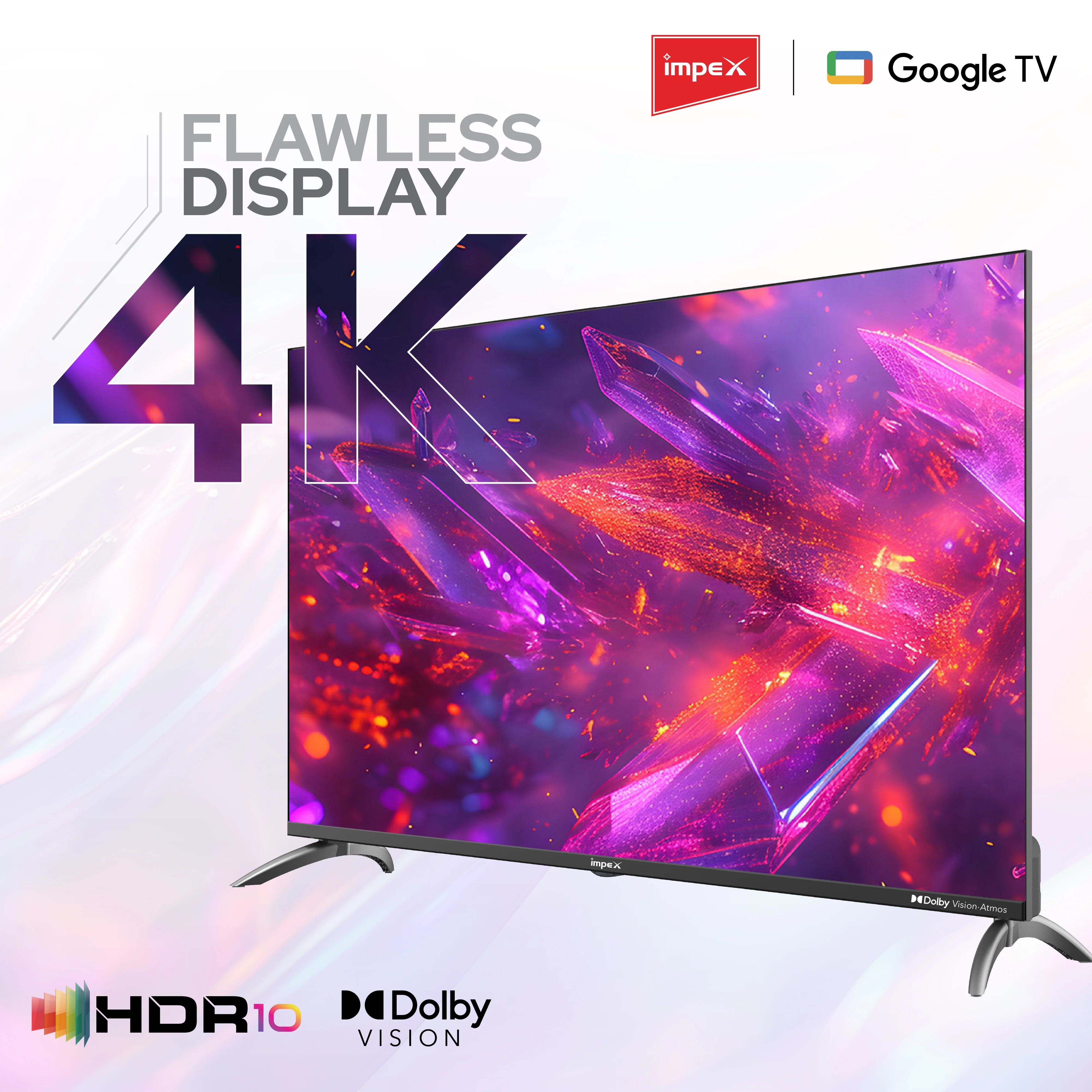 Impex evoQ 50-inch 4K UHD Smart Google TV with Dolby Vision, Dolby Atmos, and 2+2 Year Warranty (Black) - Image 3