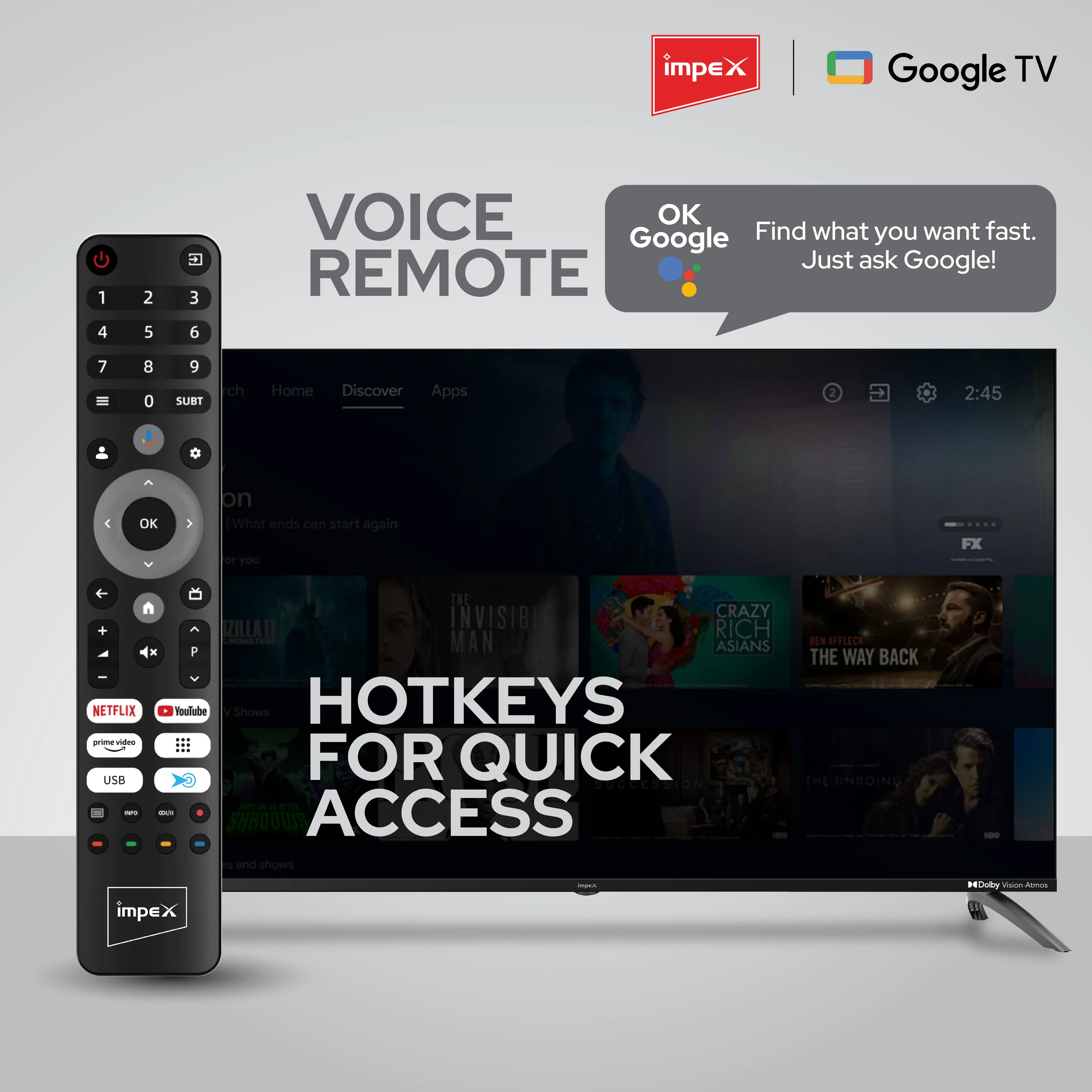 Impex evoQ 50-inch 4K UHD Smart Google TV with Dolby Vision, Dolby Atmos, and 2+2 Year Warranty (Black) - Image 8