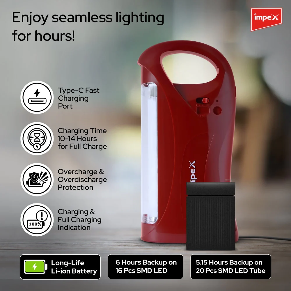Impex IL-690 Rechargeable LED Lantern Emergency Light - Image 6