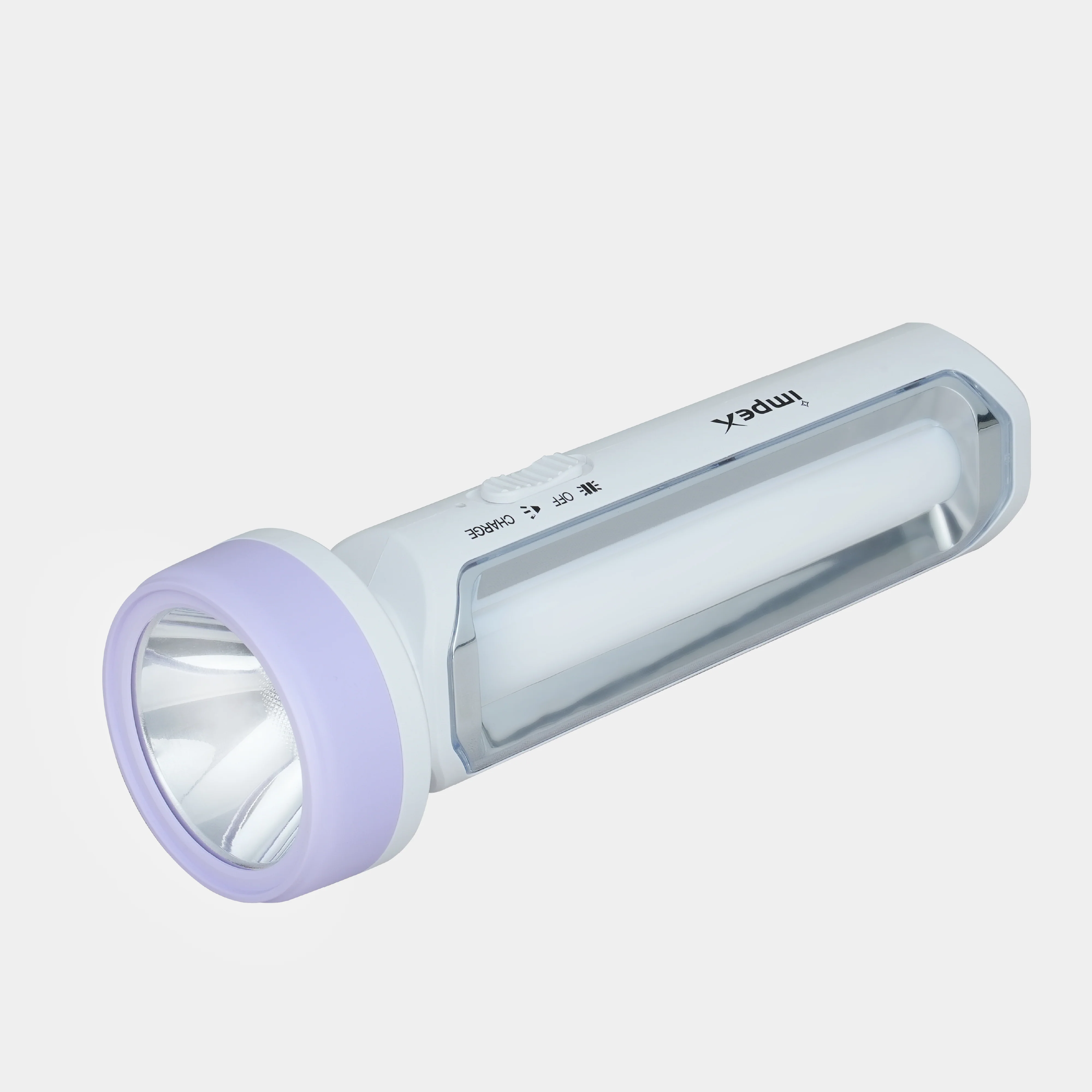 Impex LUMIN A3 Rechargeable LED Flashlight with Dual Torch & Lamp Modes and Built-in Charging Plug (White) - Image 5