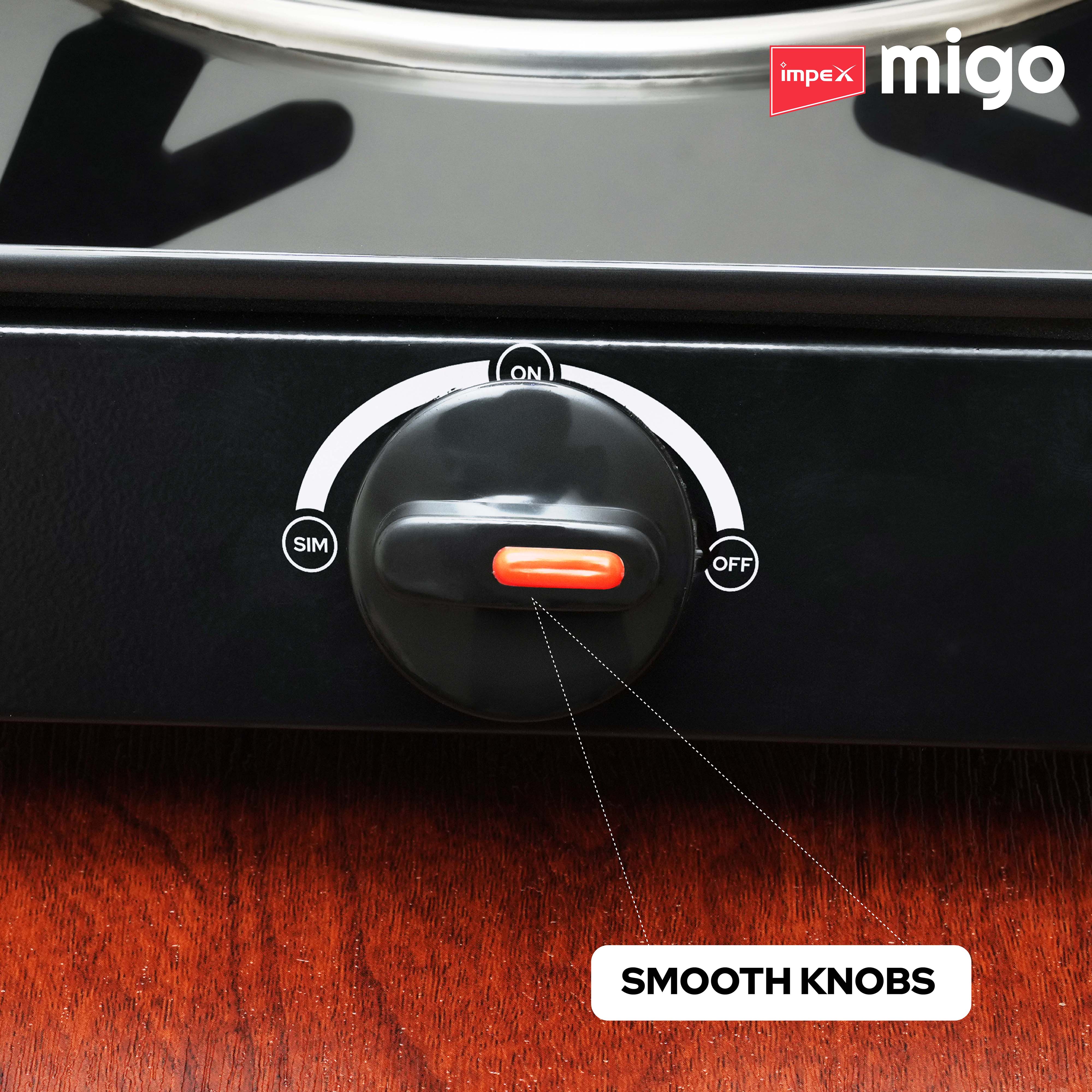 IMPEX Migo 2 Burner Glass top Gas Stove Linea 2B,  6mm Toughened Glass top, 1 Year Warranty - Image 7