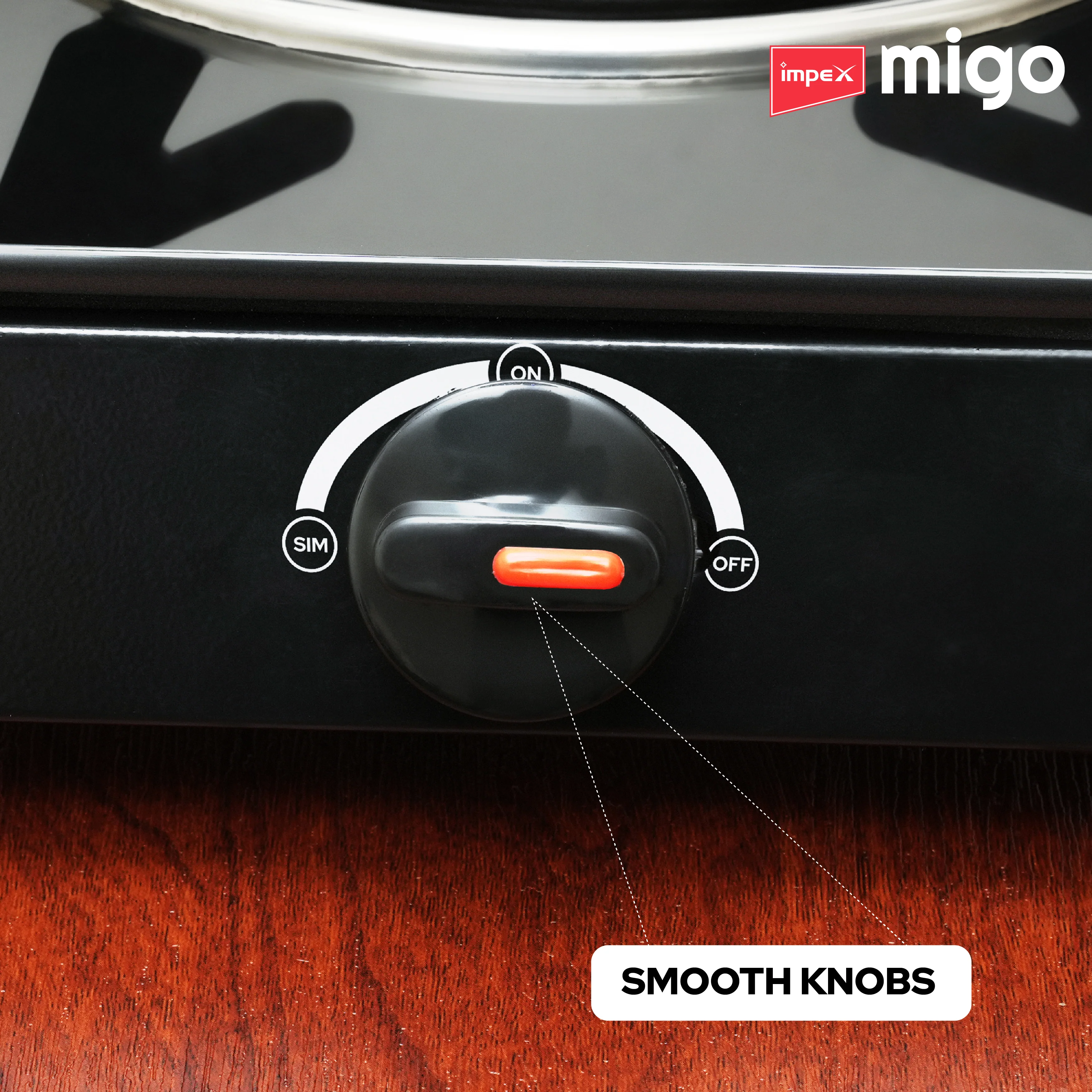 Impex Migo 3 Burner Gas Stove 6 mm Toughened Glass Top LINEA 3B, 1 Year Warranty (Black) - Image 7