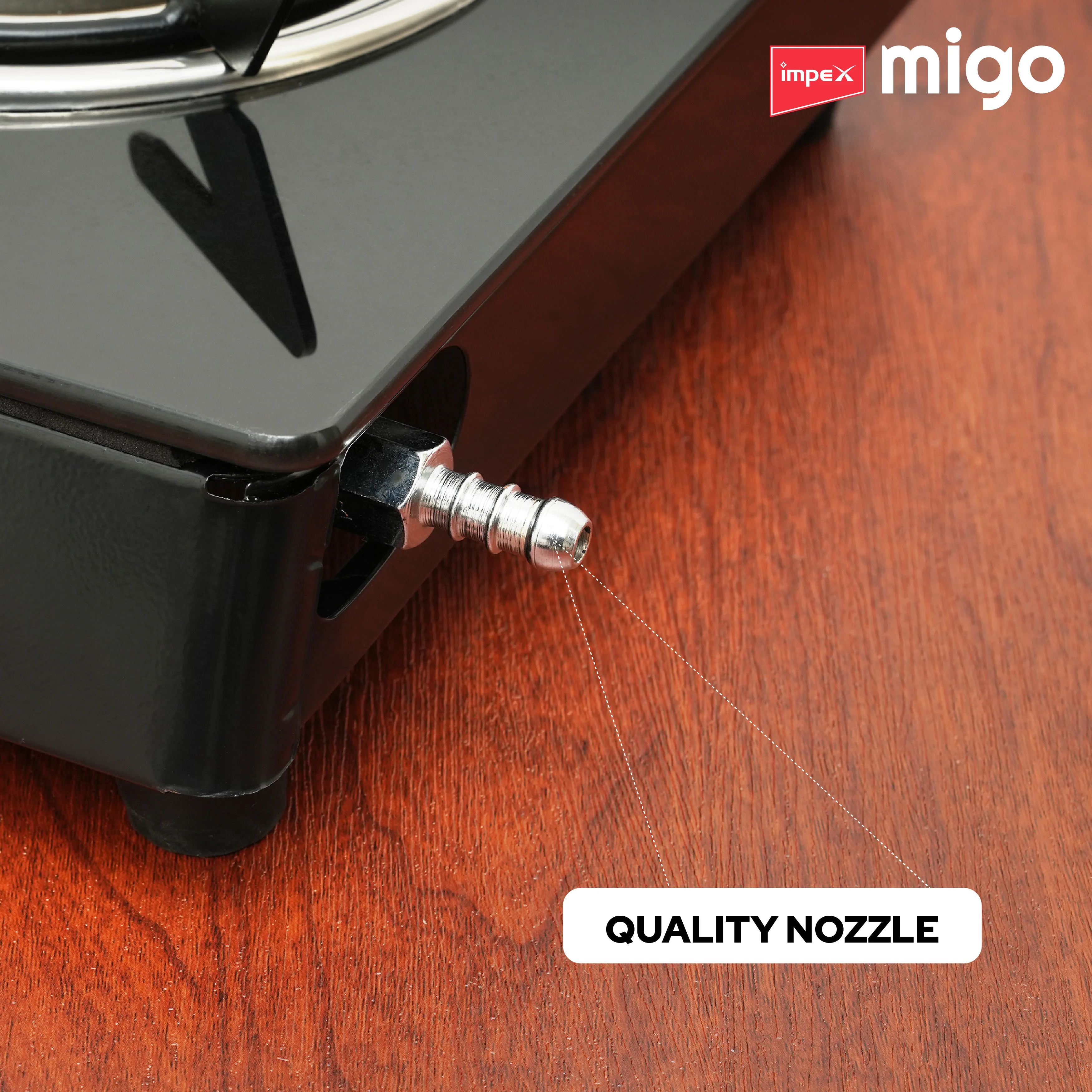 Impex Migo 3 Burner Gas Stove 6 mm Toughened Glass Top LINEA 3B, 1 Year Warranty (Black) - Image 8