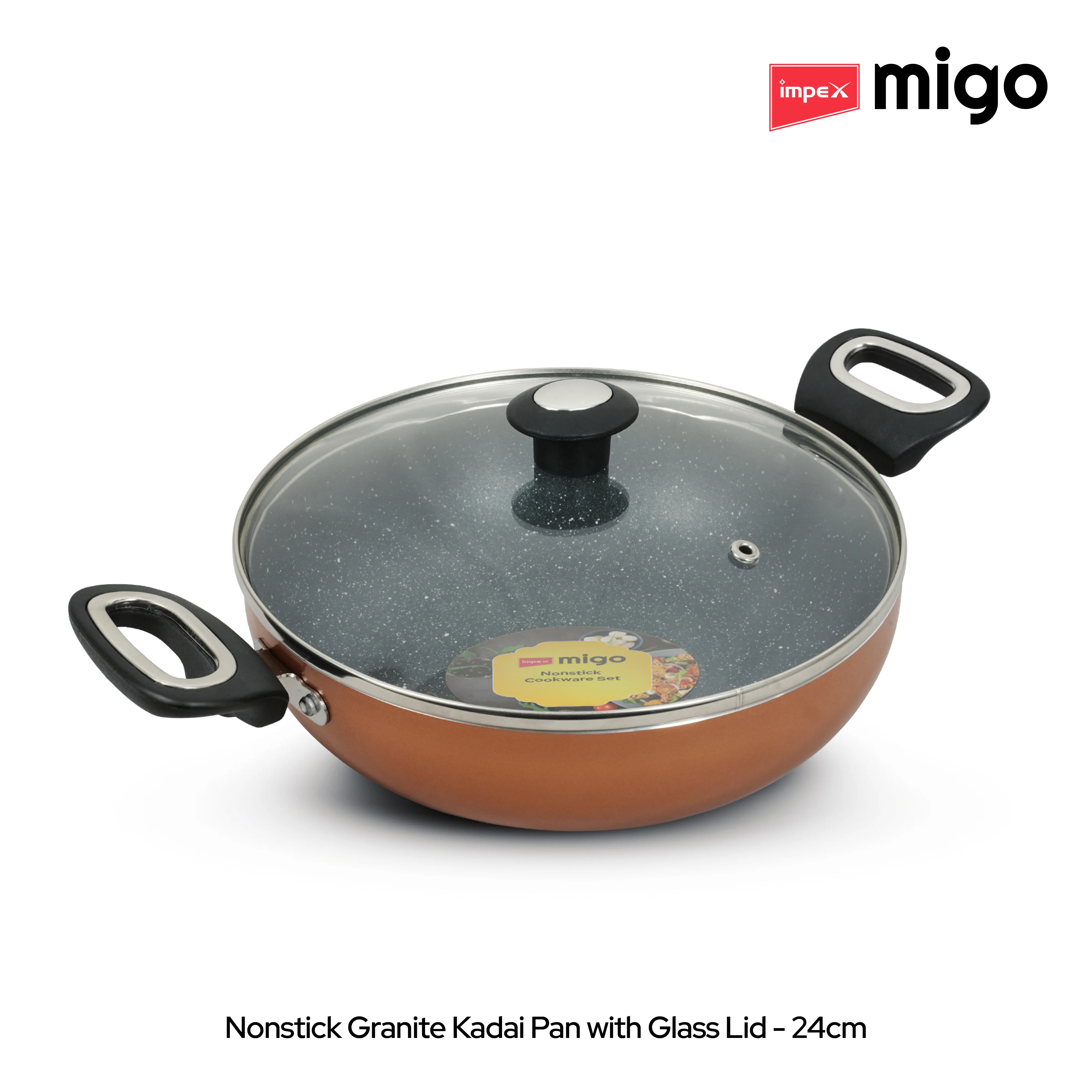 IMPEX Migo Nonstick Granite 4 Pcs Festival Gift Set FKT(Cu), 5-Layer Super Granite Induction Bottom - Image 10