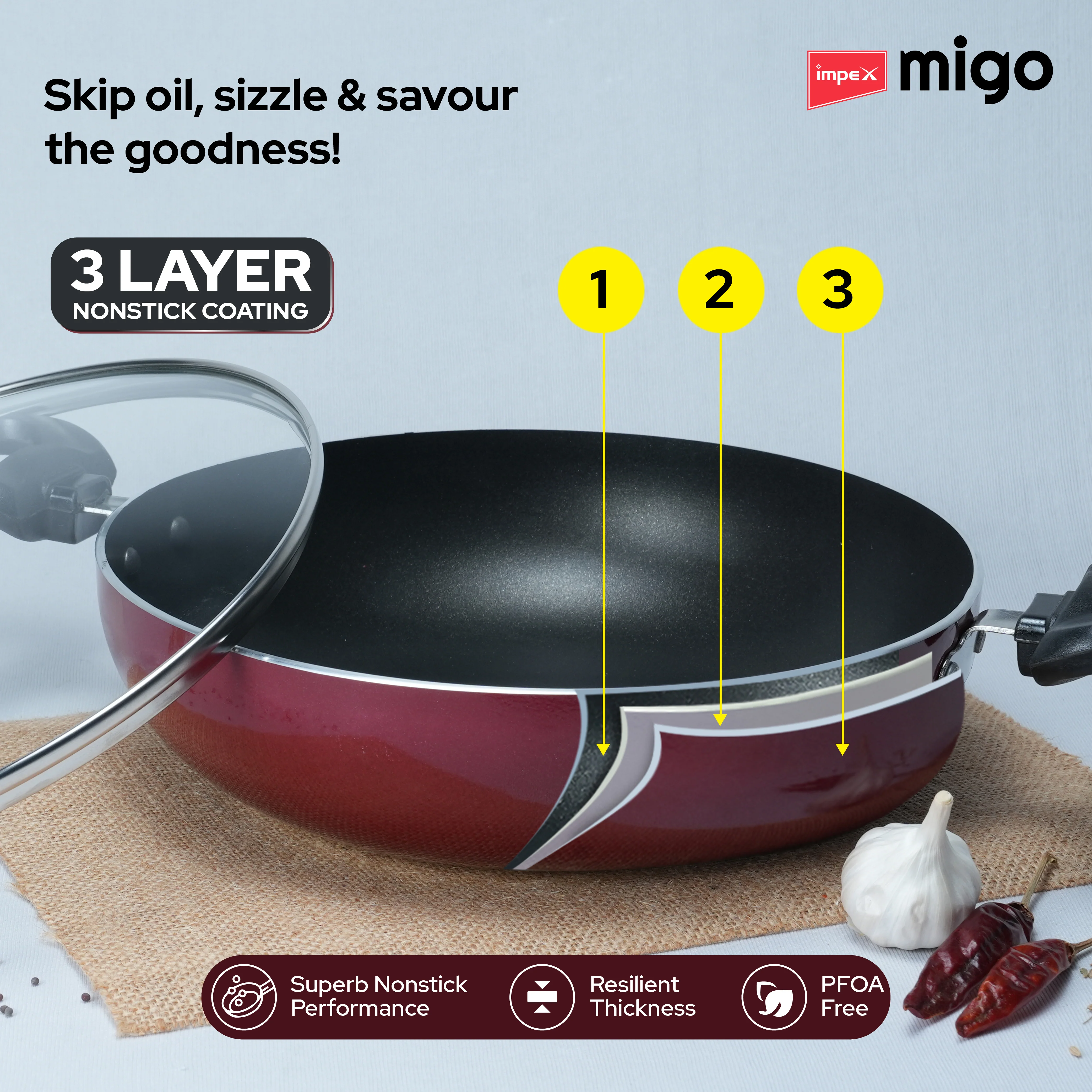 IMPEX Migo Nonstick 4 Pcs Festival Gift Set FKT(M), 3mm Thickness - Image 4