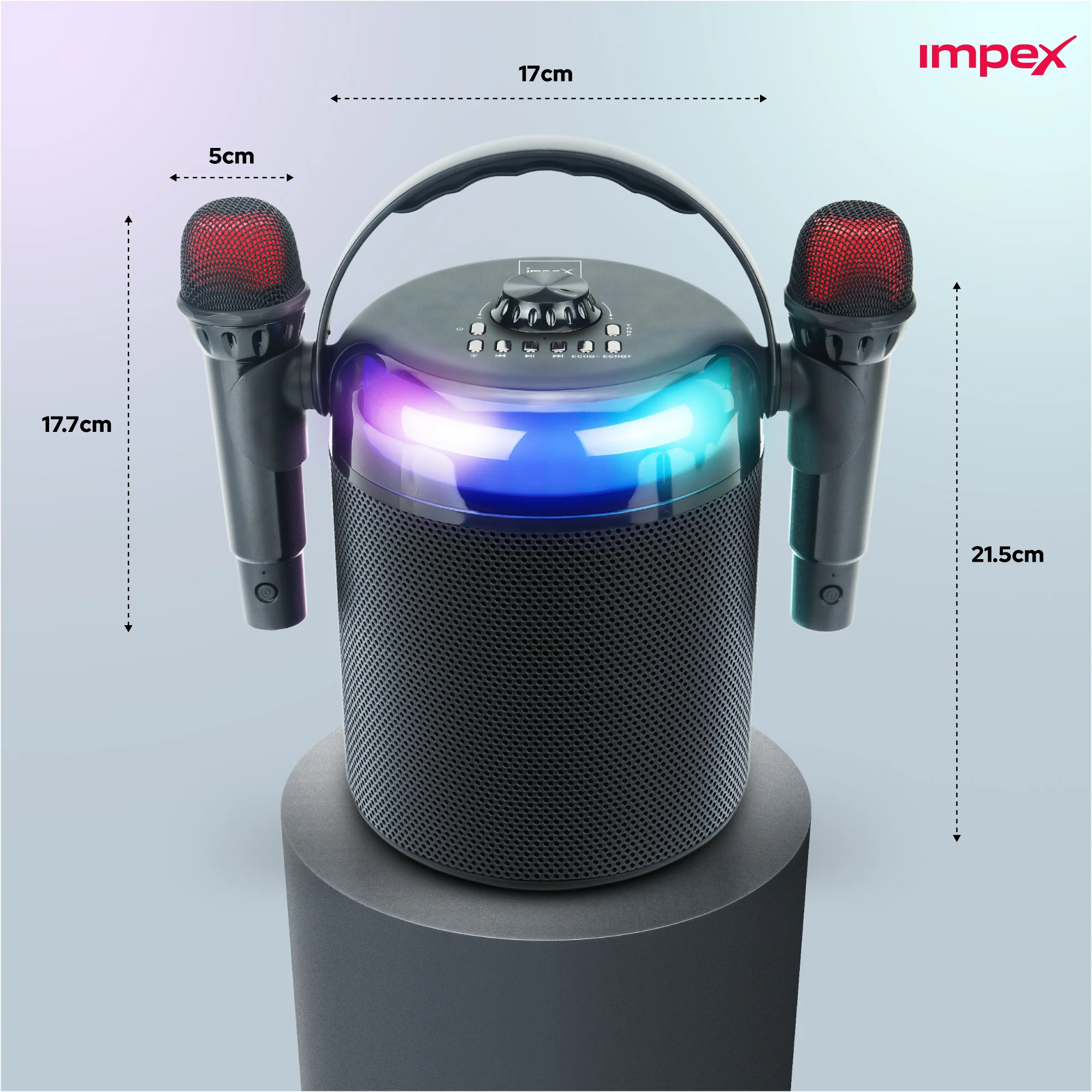 Portable Laraoke speaker (KM 1305) | Dual Mic - Image 6