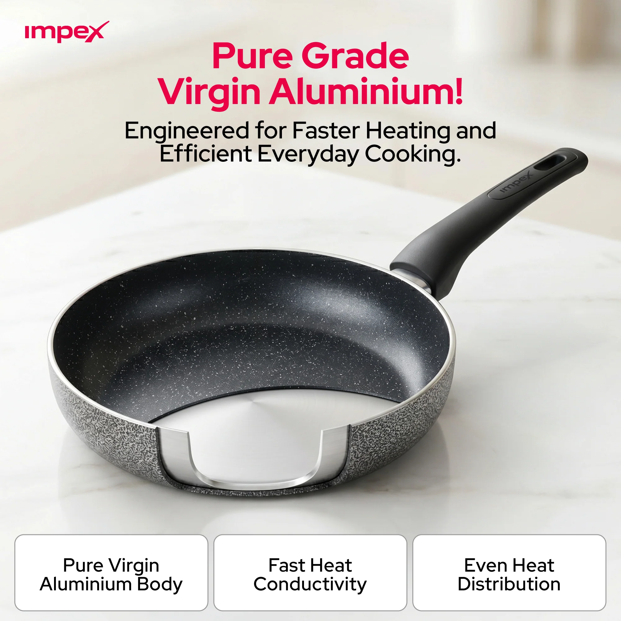 RHUK8N Royal 7-Piece Granite Coated Nonstick Cookware Set | Gas & Induction Compatible | PFOA-Free | Hammer Tone Finish - Image 9