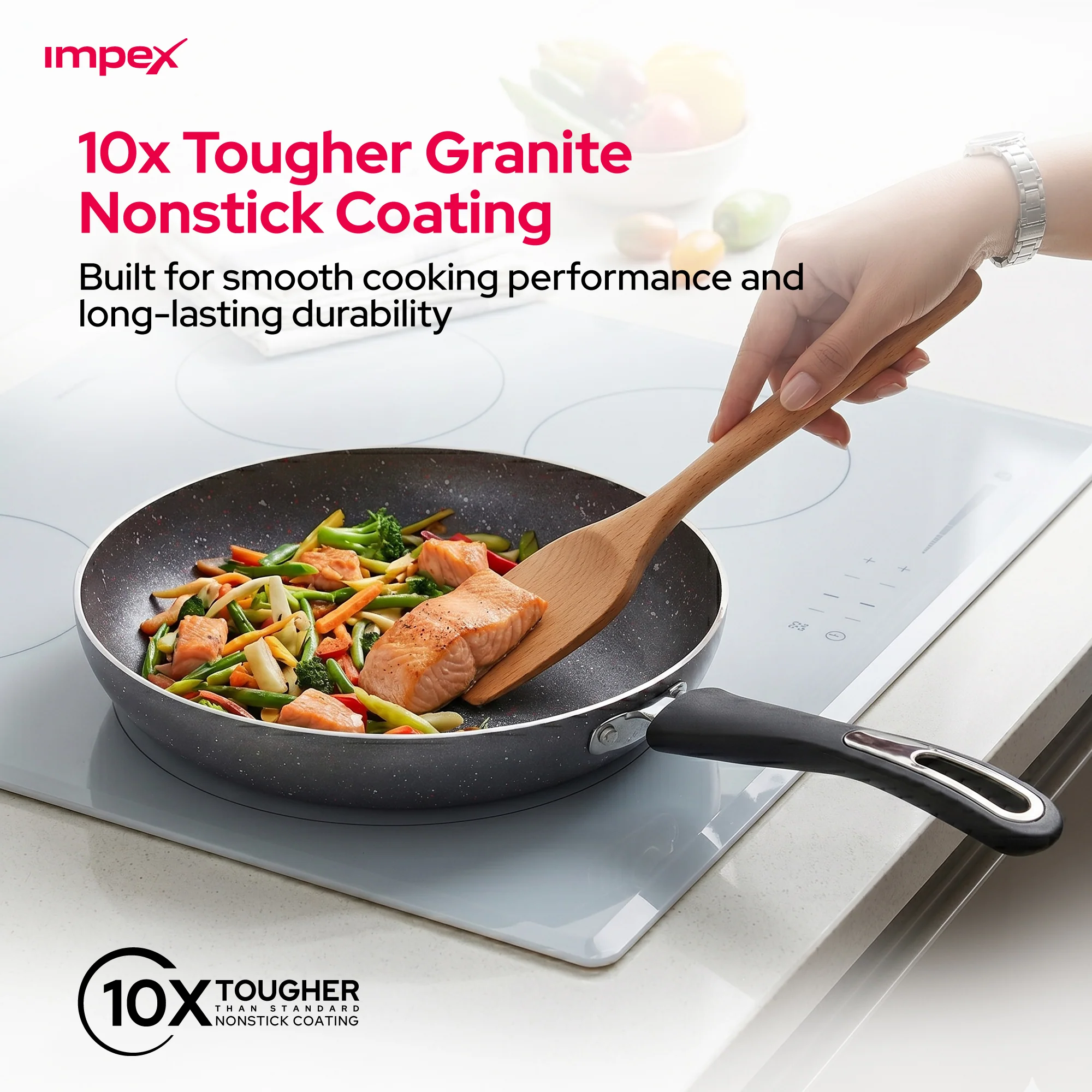 RKTF 24G 4 piece Granite Cookware Set | Non Stick | Easy Clean | Gas & Induction Compatible - Image 5
