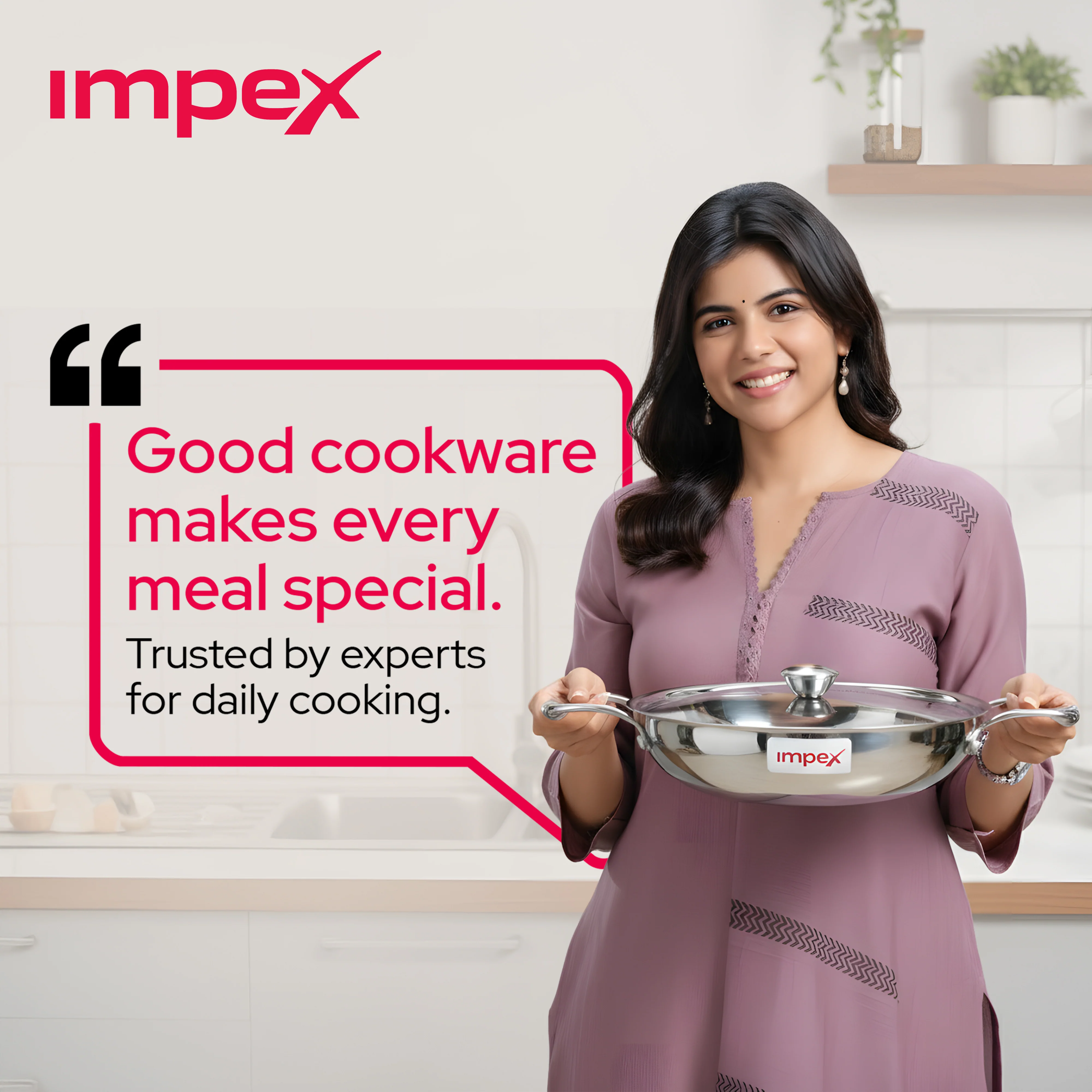 Impex Serene Triply Stainless Steel Kadai pan 20cm with Lid | 304 Grade Stainless Steel Kadai pan | No PFOA Coating | Impact Bonded Tri-Ply Bottom Induction Friendly Cookware, Kadai Pan- 1.4 LTR - Image 14