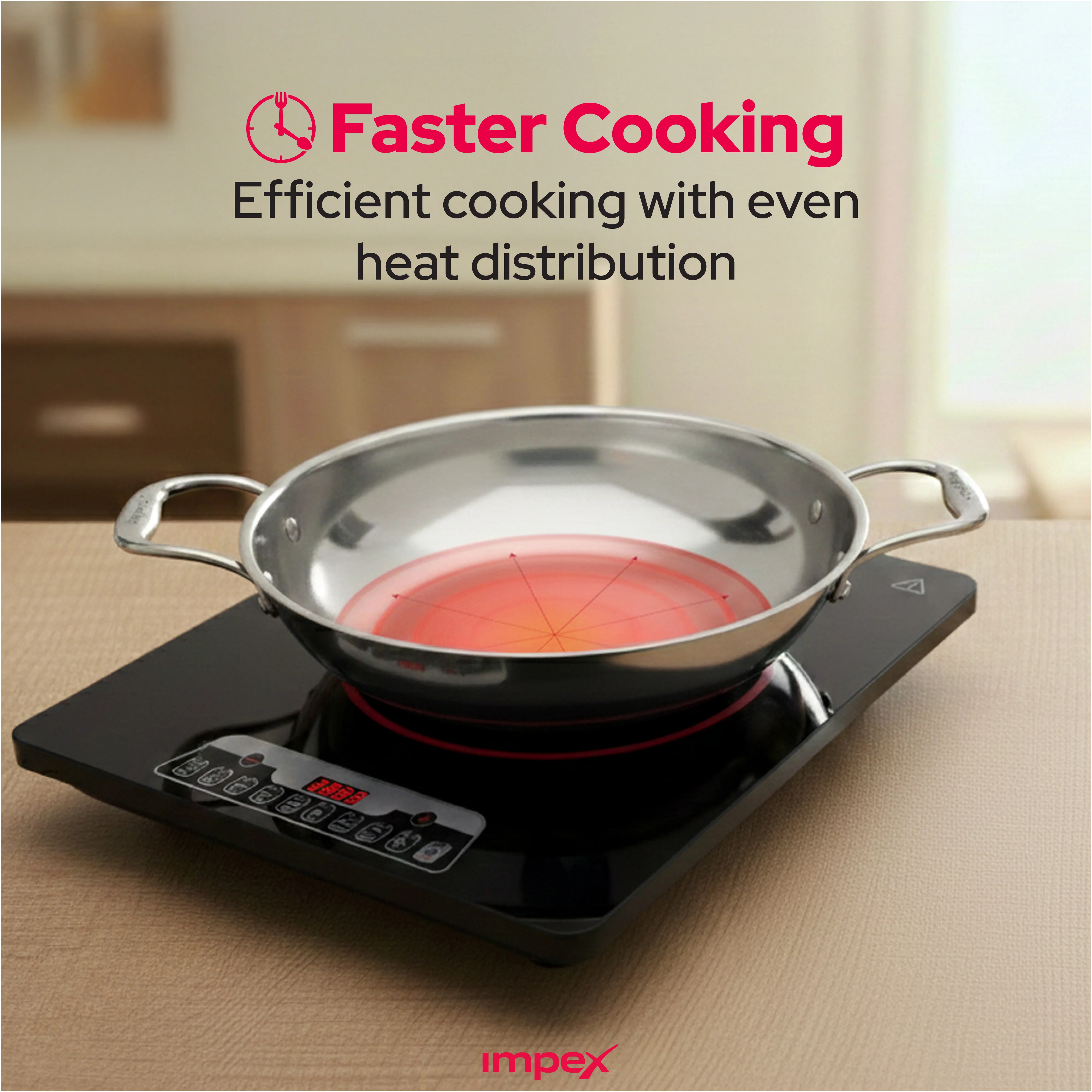 Impex Serene Triply Stainless Steel Kadai pan 20cm with Lid | 304 Grade Stainless Steel Kadai pan | No PFOA Coating | Impact Bonded Tri-Ply Bottom Induction Friendly Cookware, Kadai Pan- 1.4 LTR - Image 8
