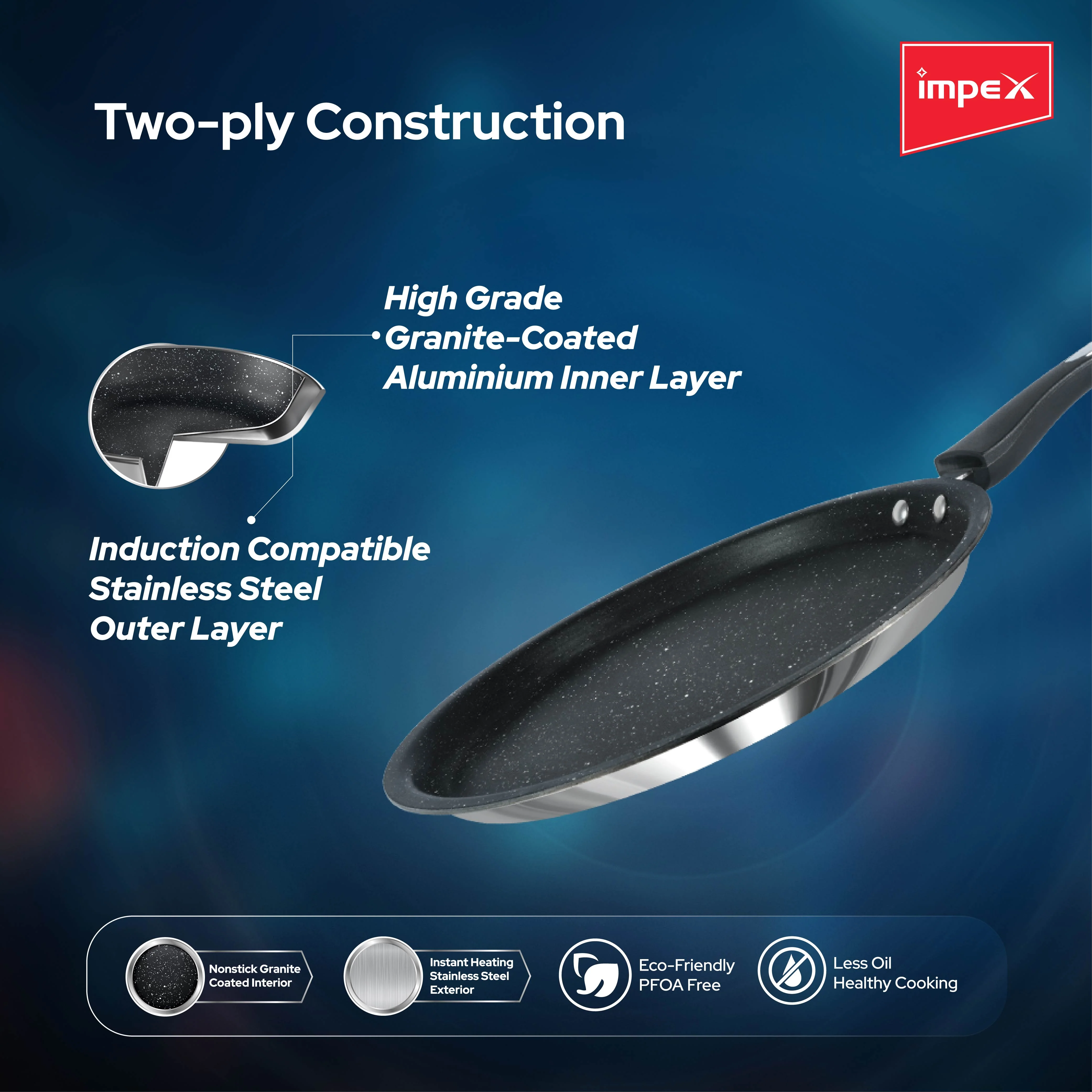 Impex Shine(STP 24) stainless steel Non-stick Tawa Pan 24 cm - Image 3