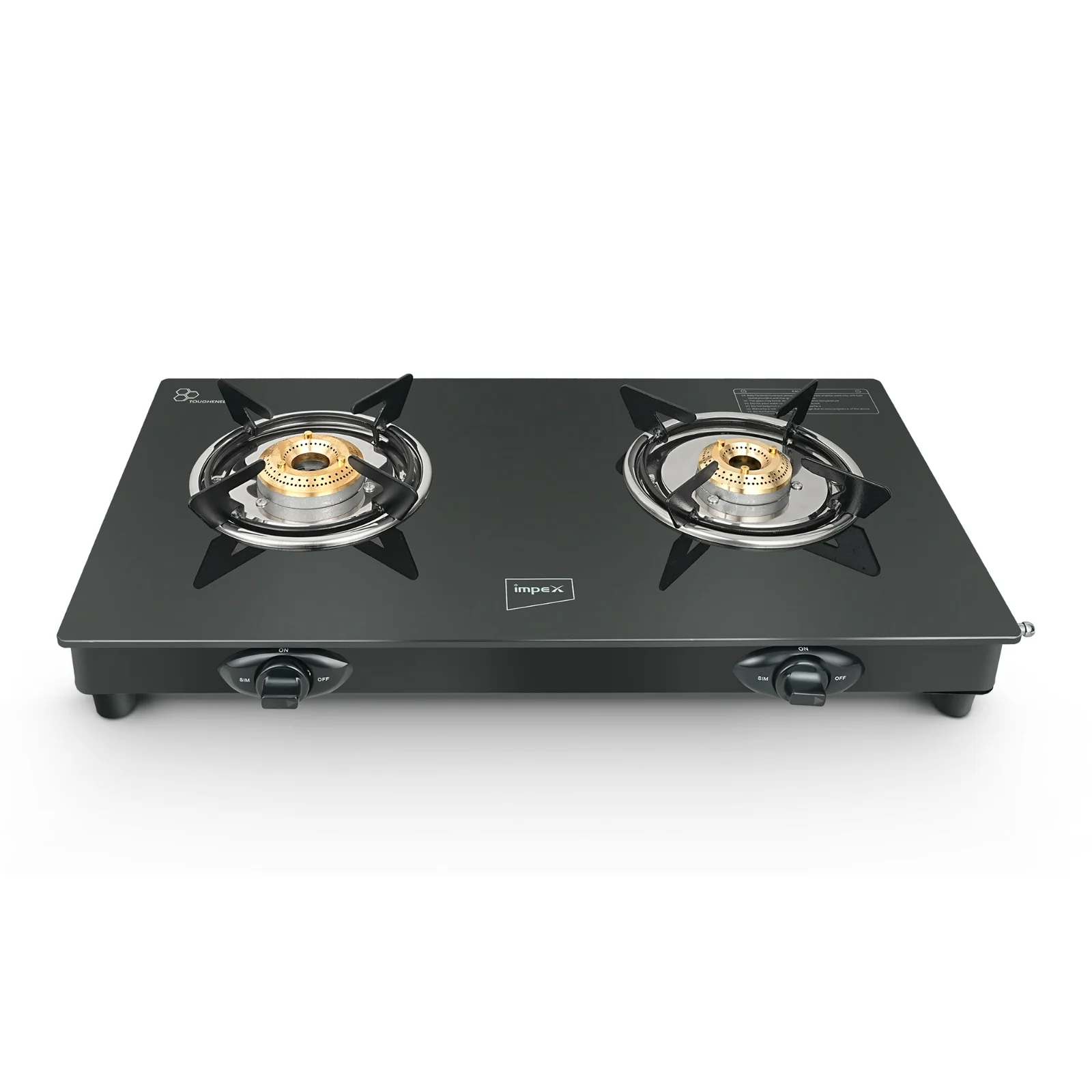 IMPEX SPECTA 2B NEO Glass Top Gas Stove | 2 Burner LPG Stove with Toughened Glass | Stainless Steel Body