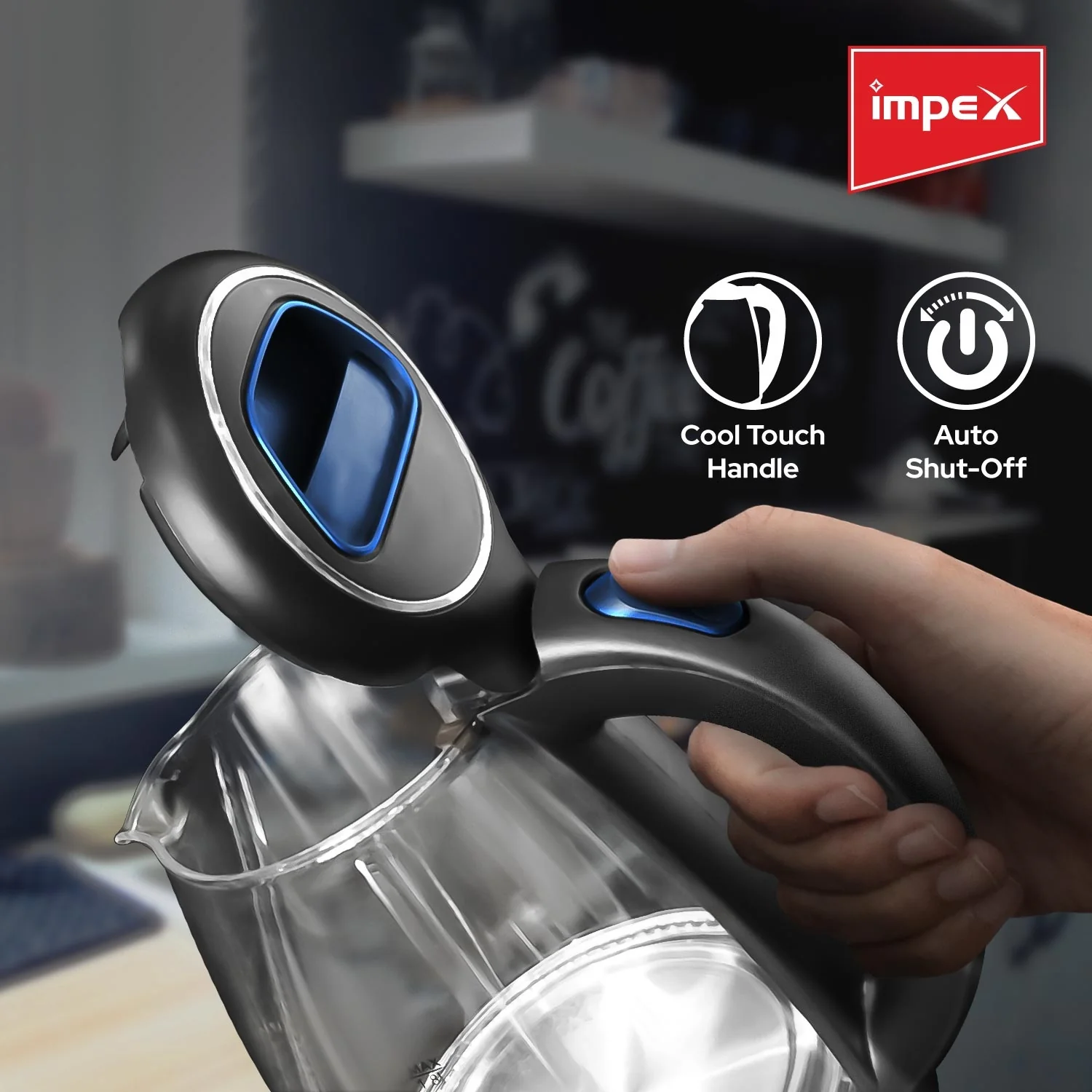 Impex STEAMER GK18 1.8 L Glass Body Electric Kettle with LED Illumination - Image 3