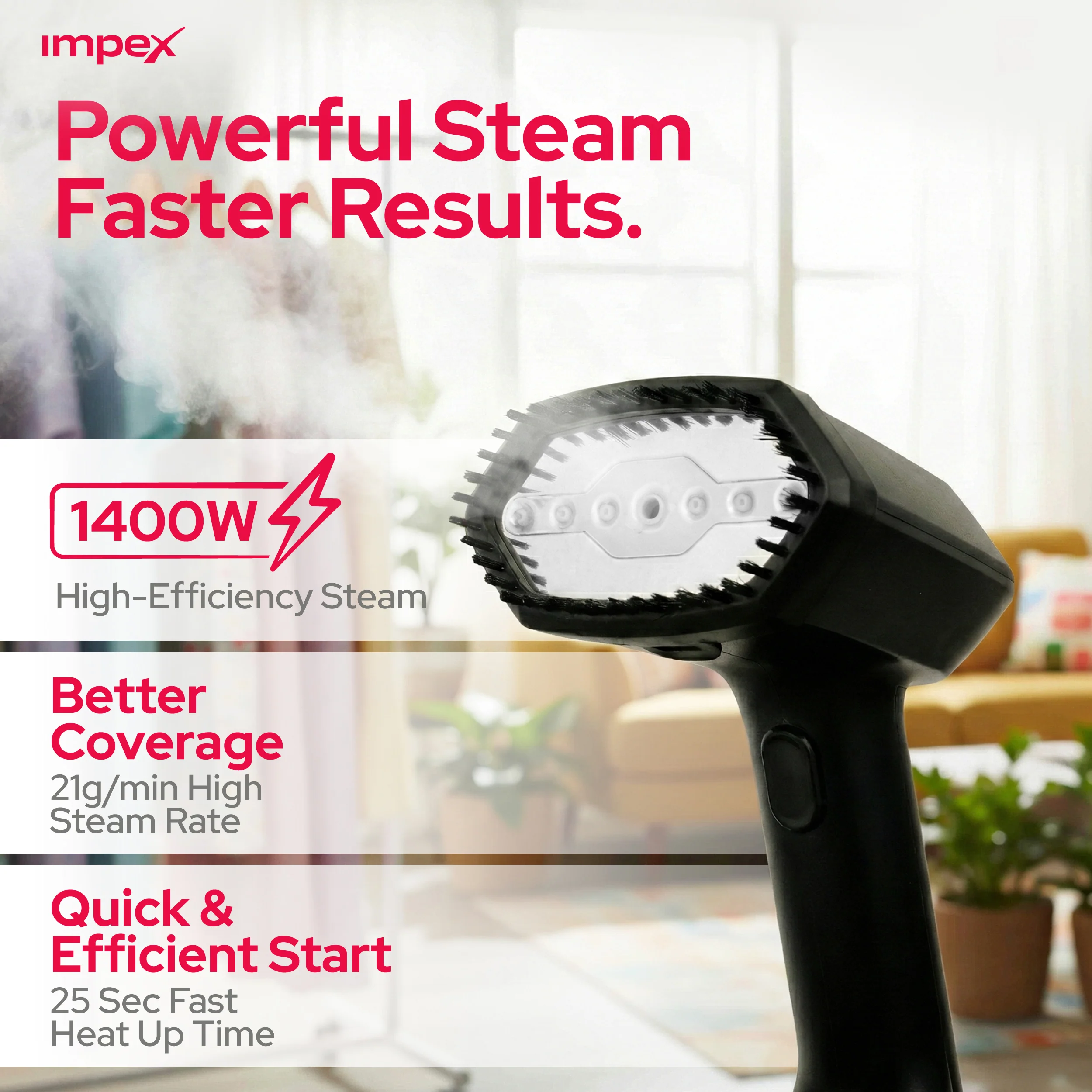 Turbo Steam Lite Garment Steamer | ABS Body | Quick Steam - Image 4