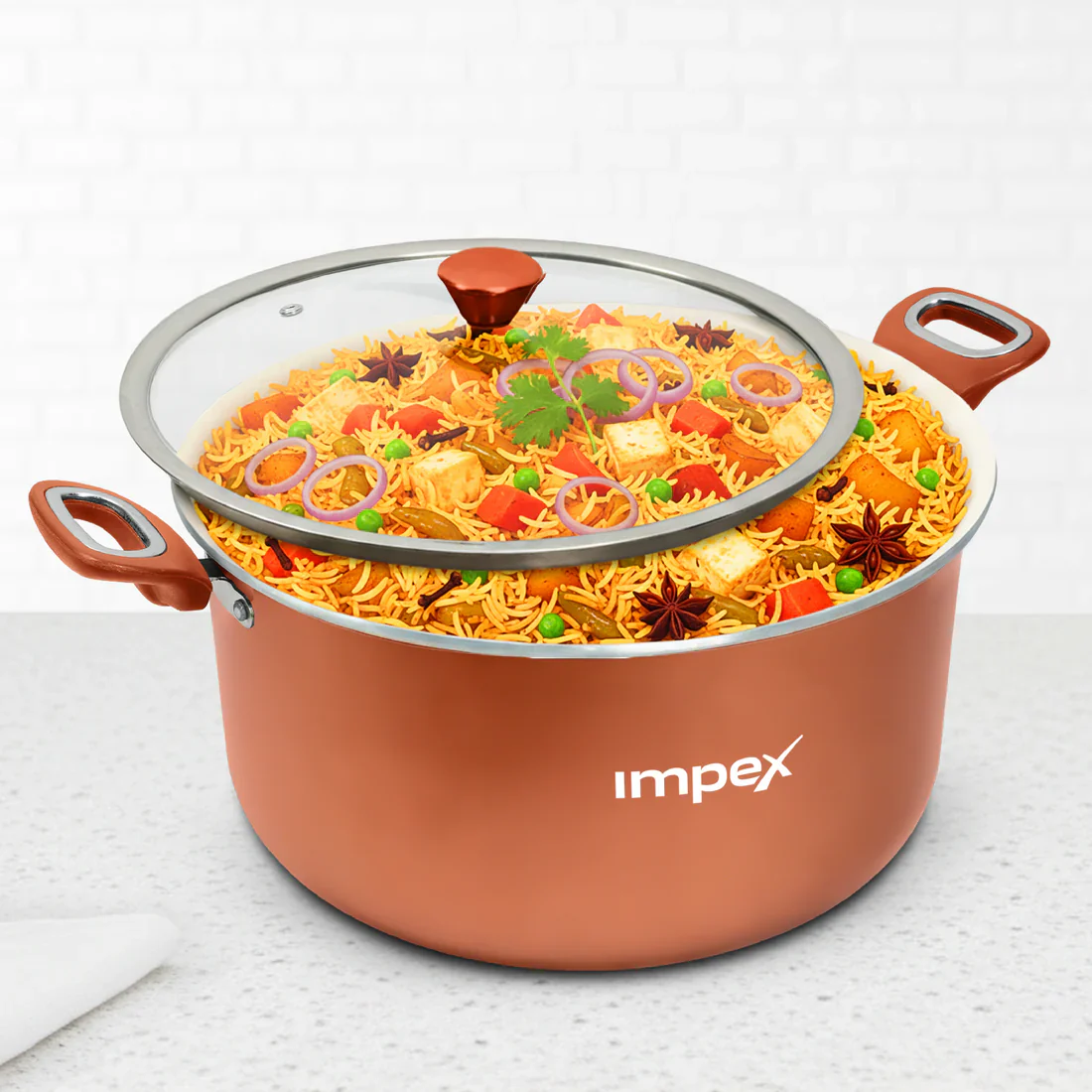 Trucera 10L Ceramic Biriyani Pot With Glass Lid (Beige) | Induction and Non-Stick | 2 Year Warranty - Image 5