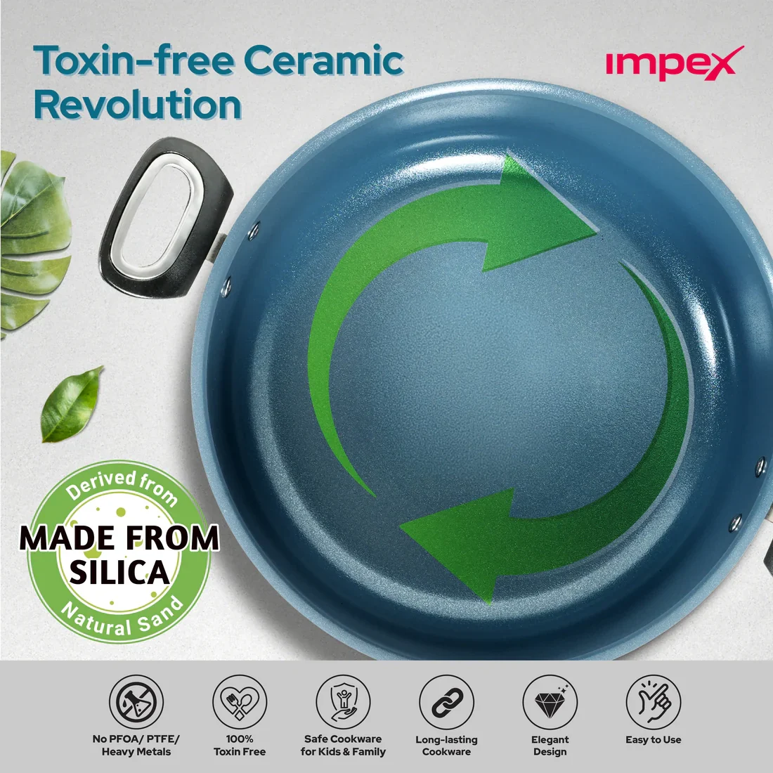 Trucera 8L Ceramic Biriyani Pot With Glass Lid (Grey) | Induction & Non-Stick | 2 Year Warranty - Image 4